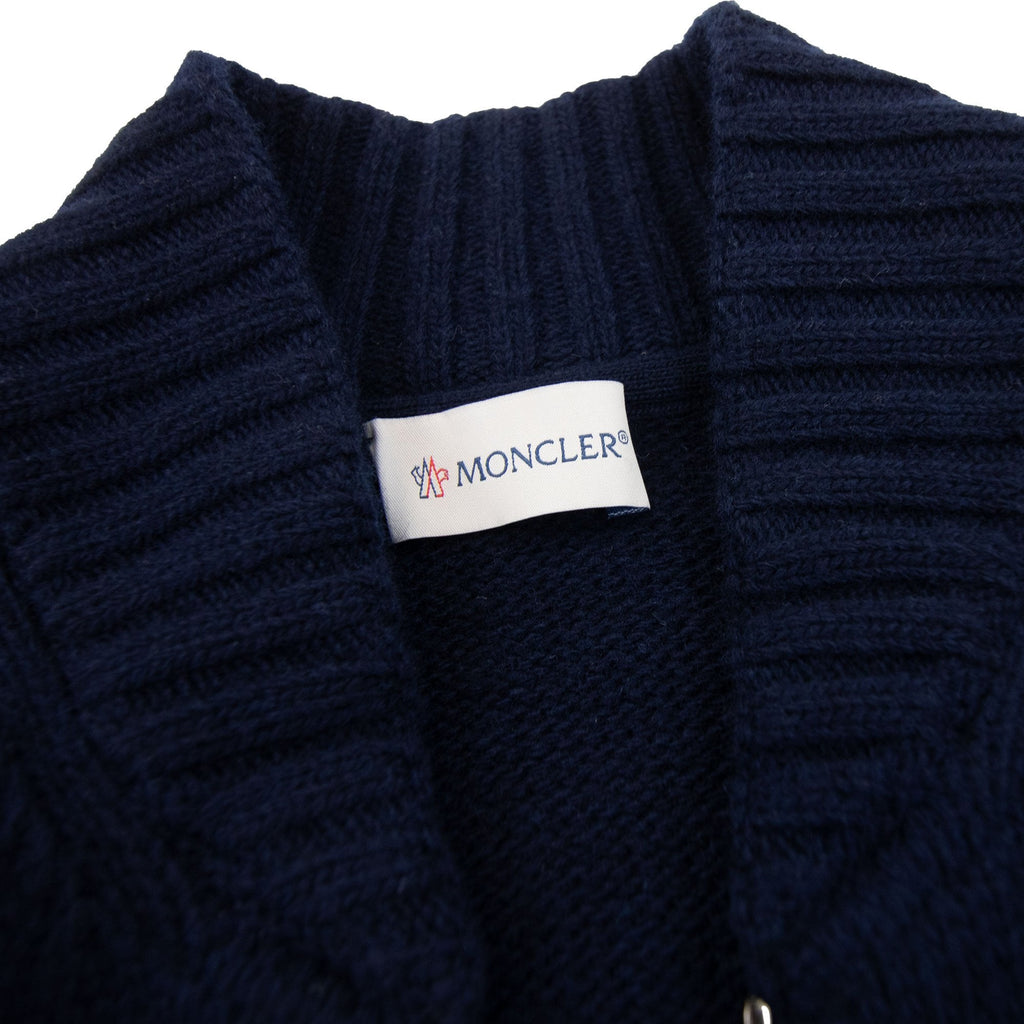 Moncler Cashmere Full Zip Cardigan Navy