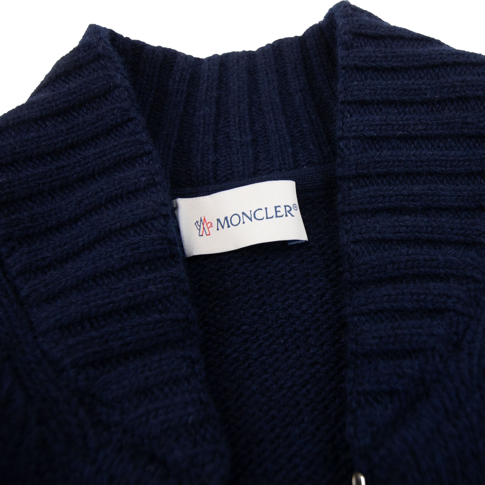 Moncler Cashmere Full Zip Cardigan Navy