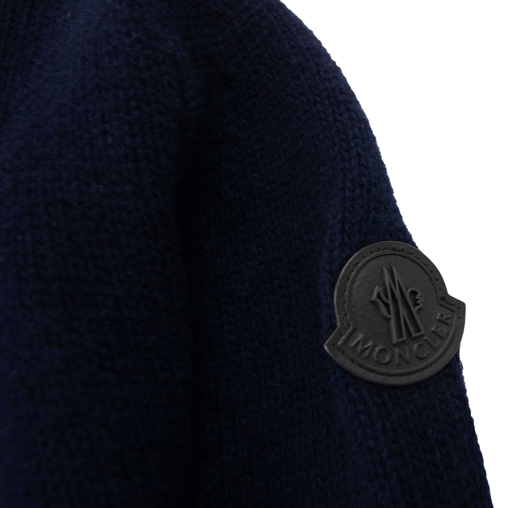 Moncler Cashmere Full Zip Cardigan Navy