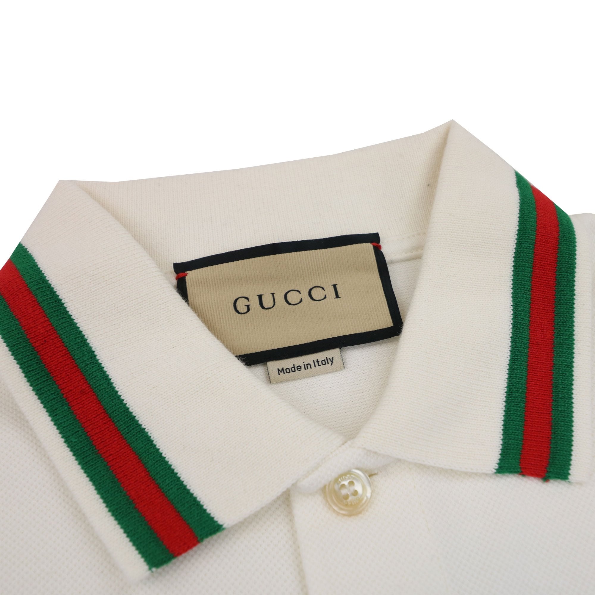 Gucci Cotton Piquet Polo With Double G White