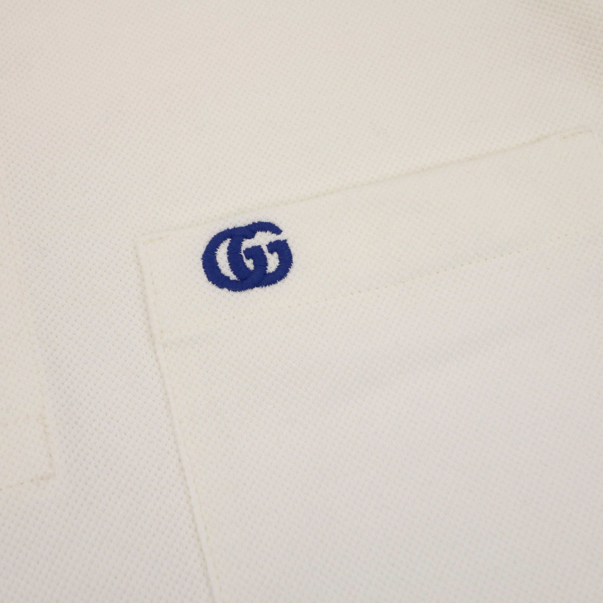 Gucci Cotton Piquet Polo With Double G White