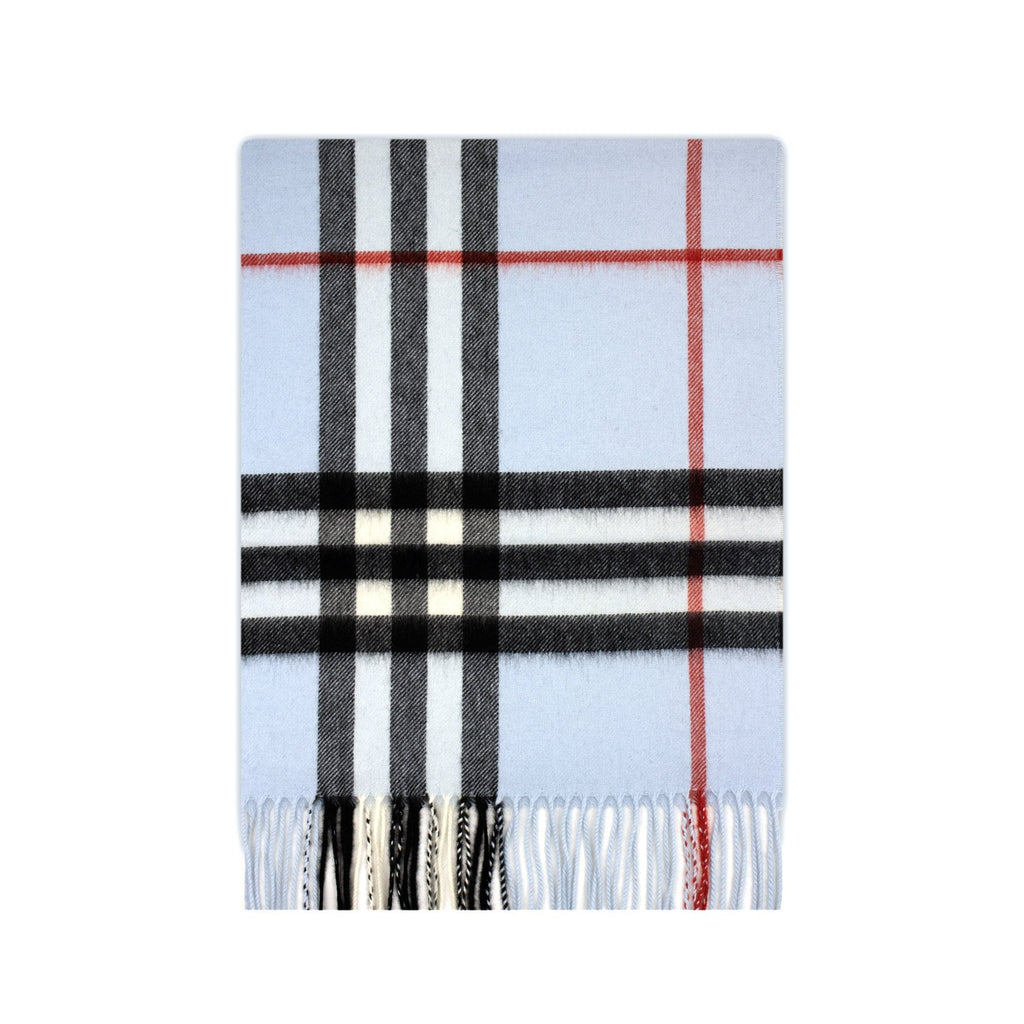 Burberry Giant Check Cashmere Scarf Pale Blue