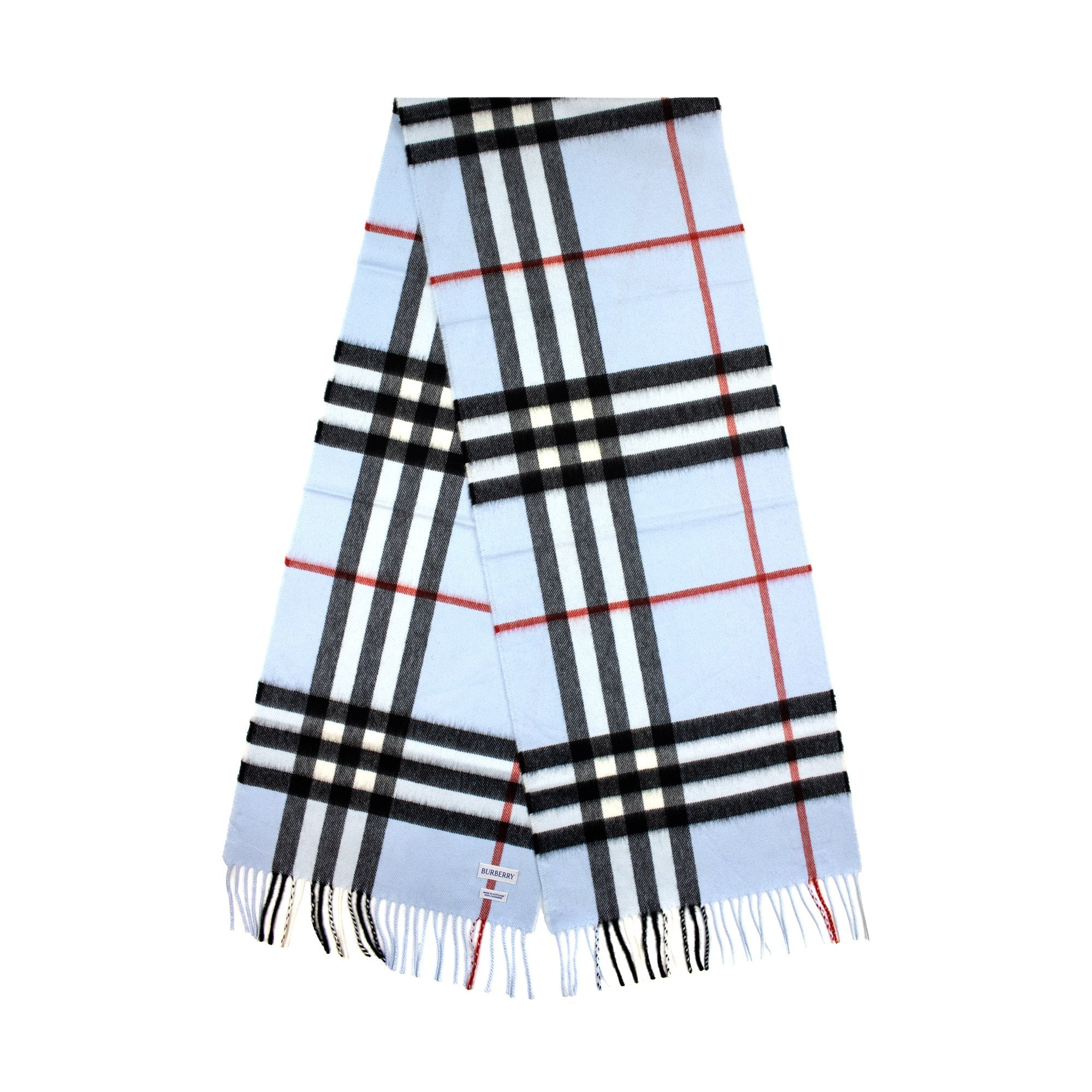 Burberry Giant Check Cashmere Scarf Pale Blue