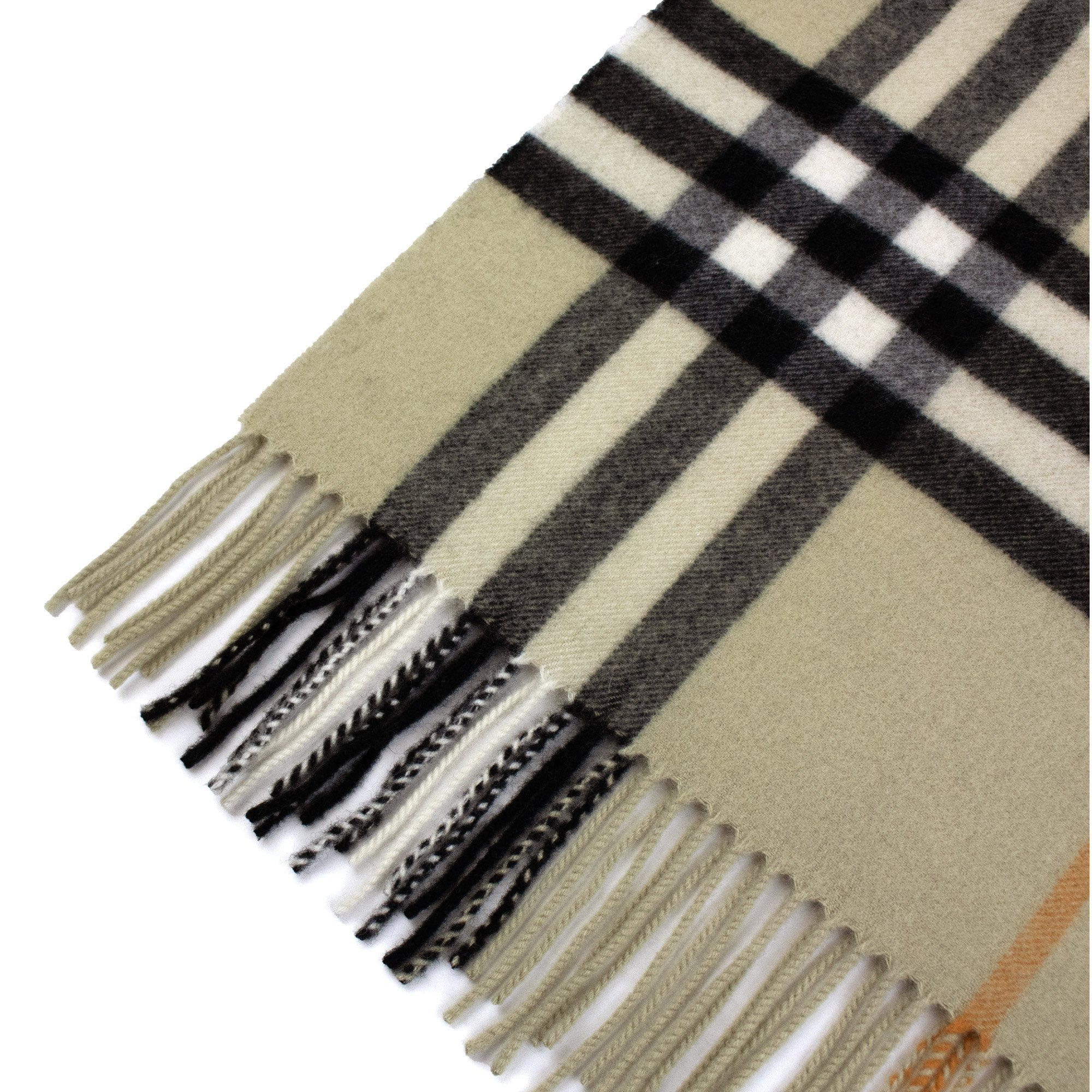 Burberry Wide Check Cashmere Scarf Sage Green