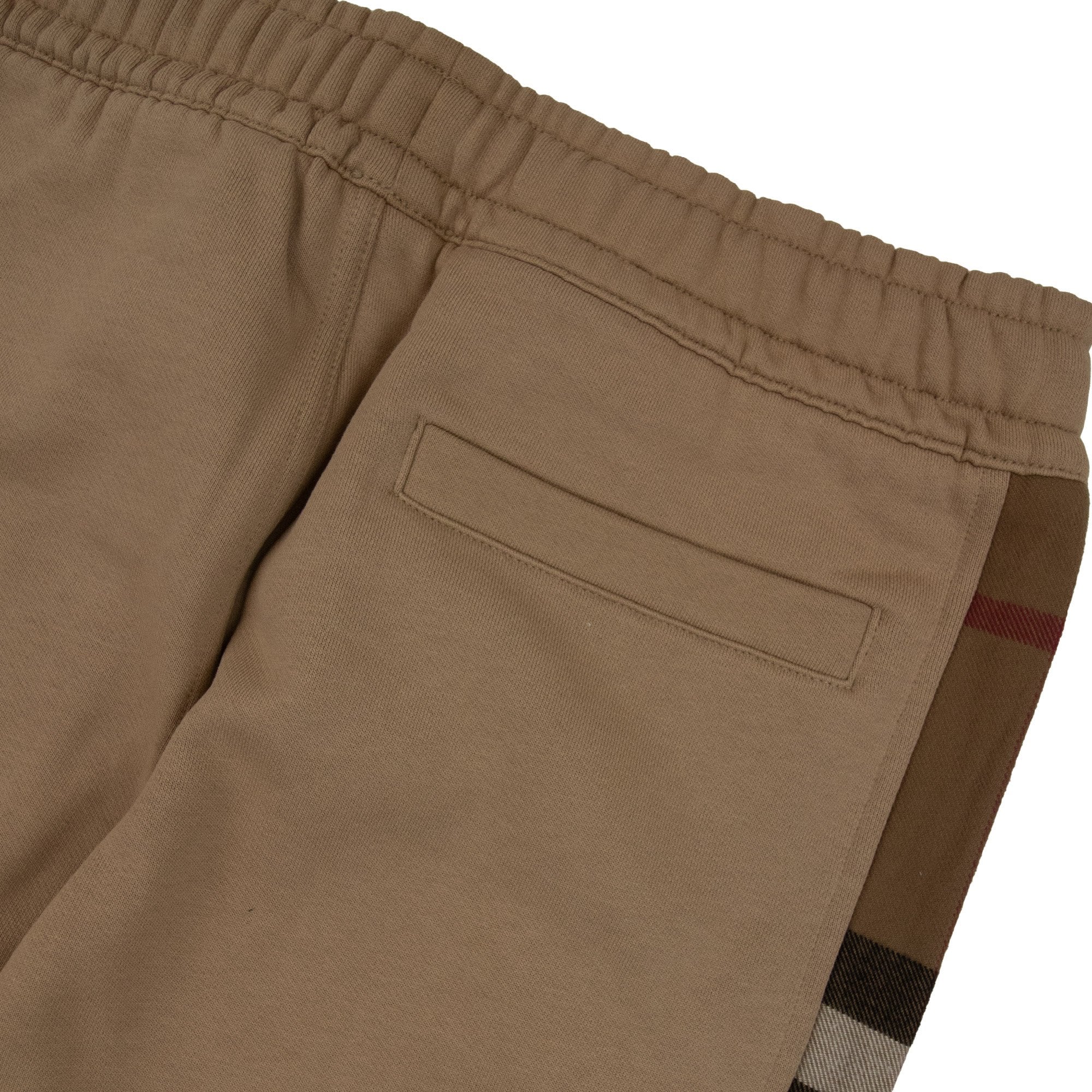 Burberry Check Panel Cotton Jogging Pants Beige