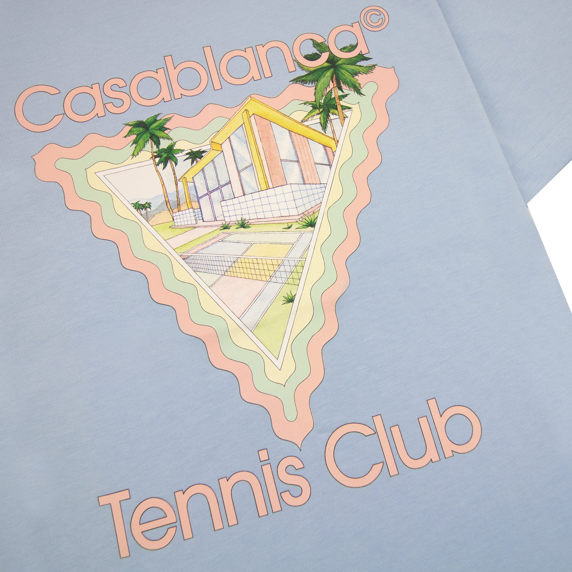 Casablanca Maison De Reve Printed T Shirt Pale Blue