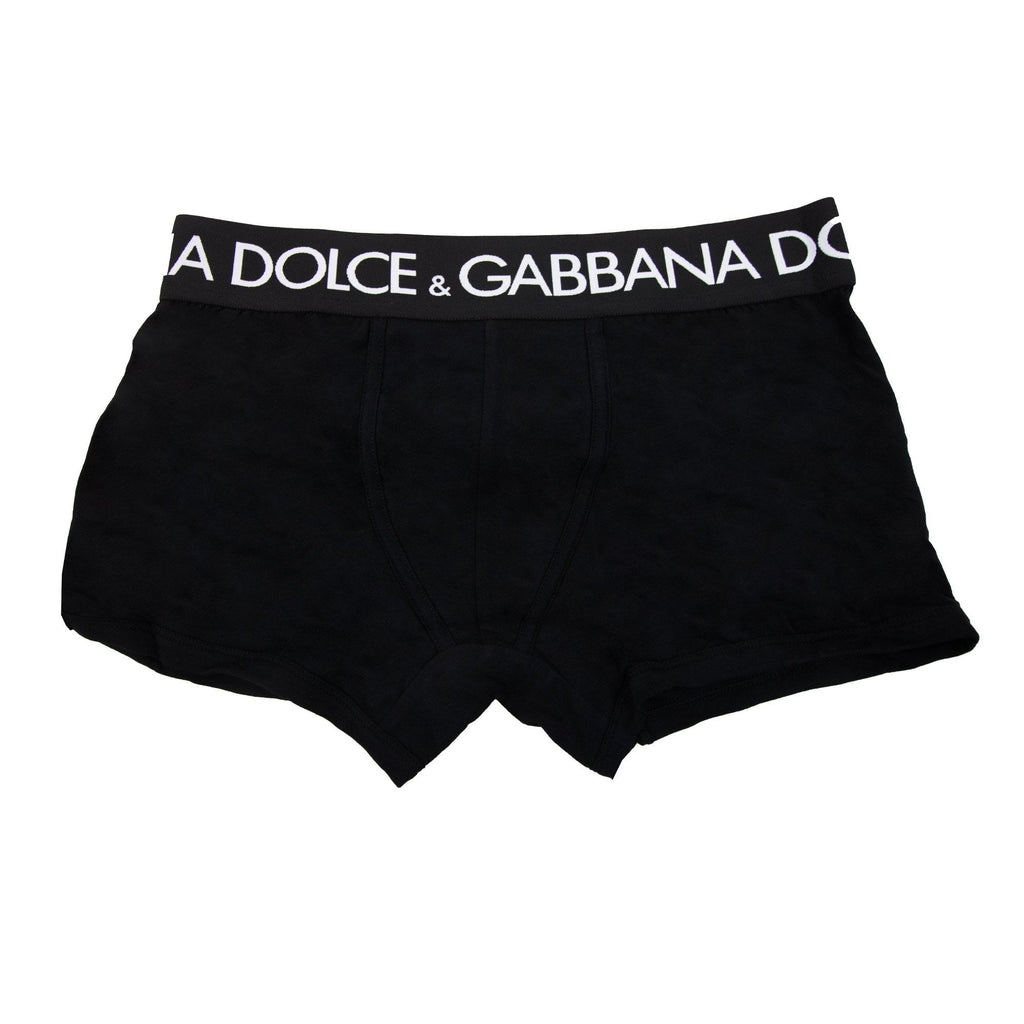 Dolce & Gabbana Logo Two Pack Cotton Jersey Boxers Black N0000