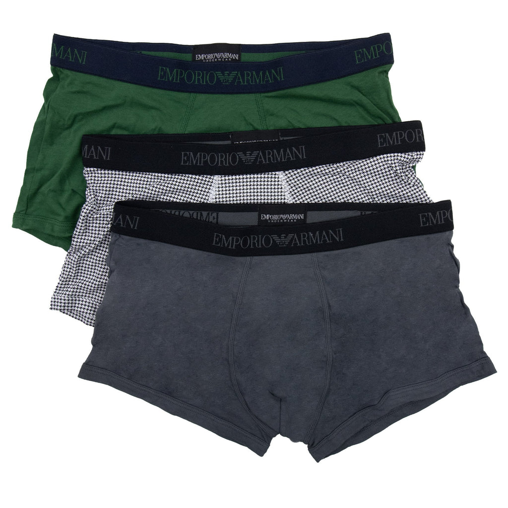 Emporio Armani 3 Pack Stretch Cotton Shorts Black/anthracite