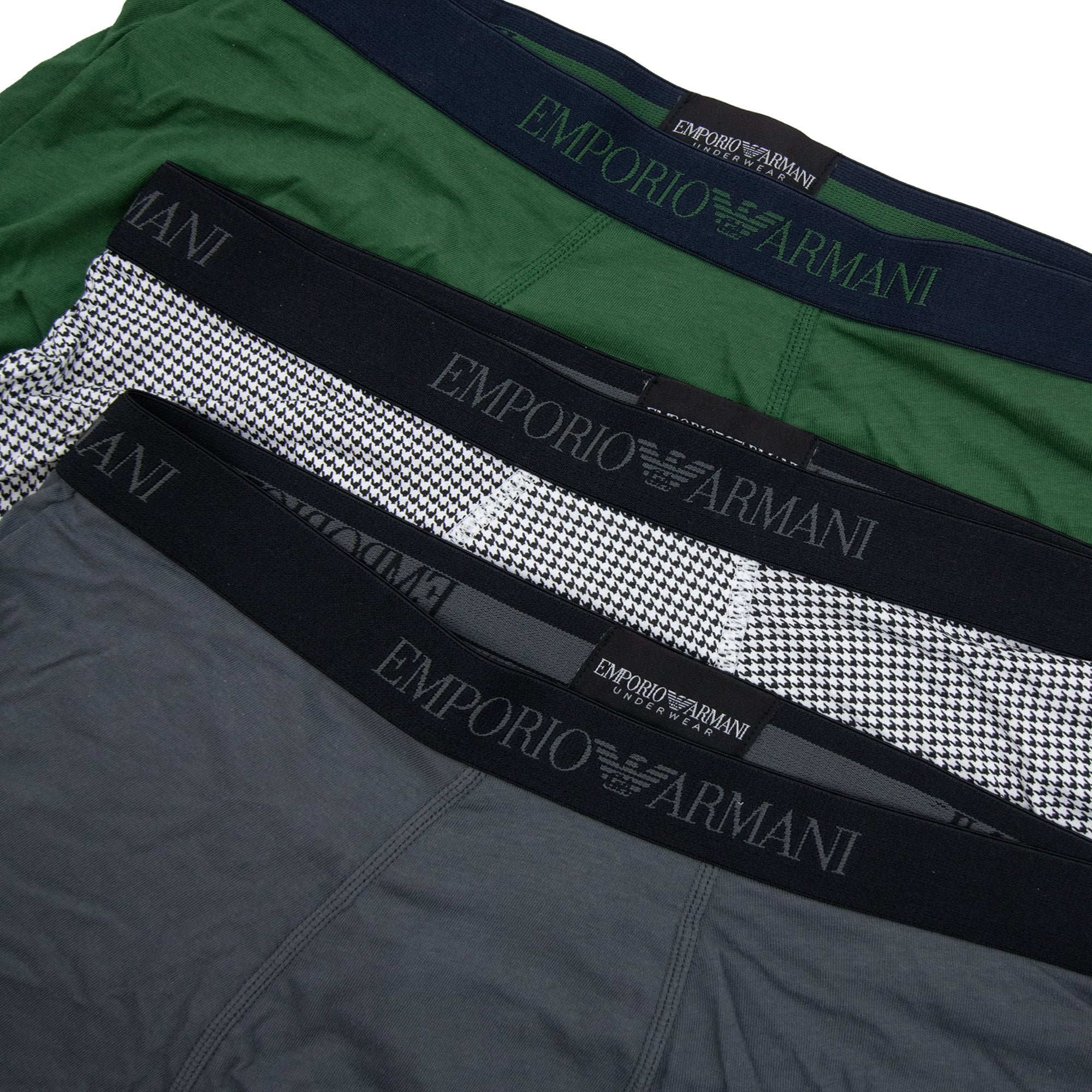 Emporio Armani 3 Pack Stretch Cotton Shorts Black/anthracite