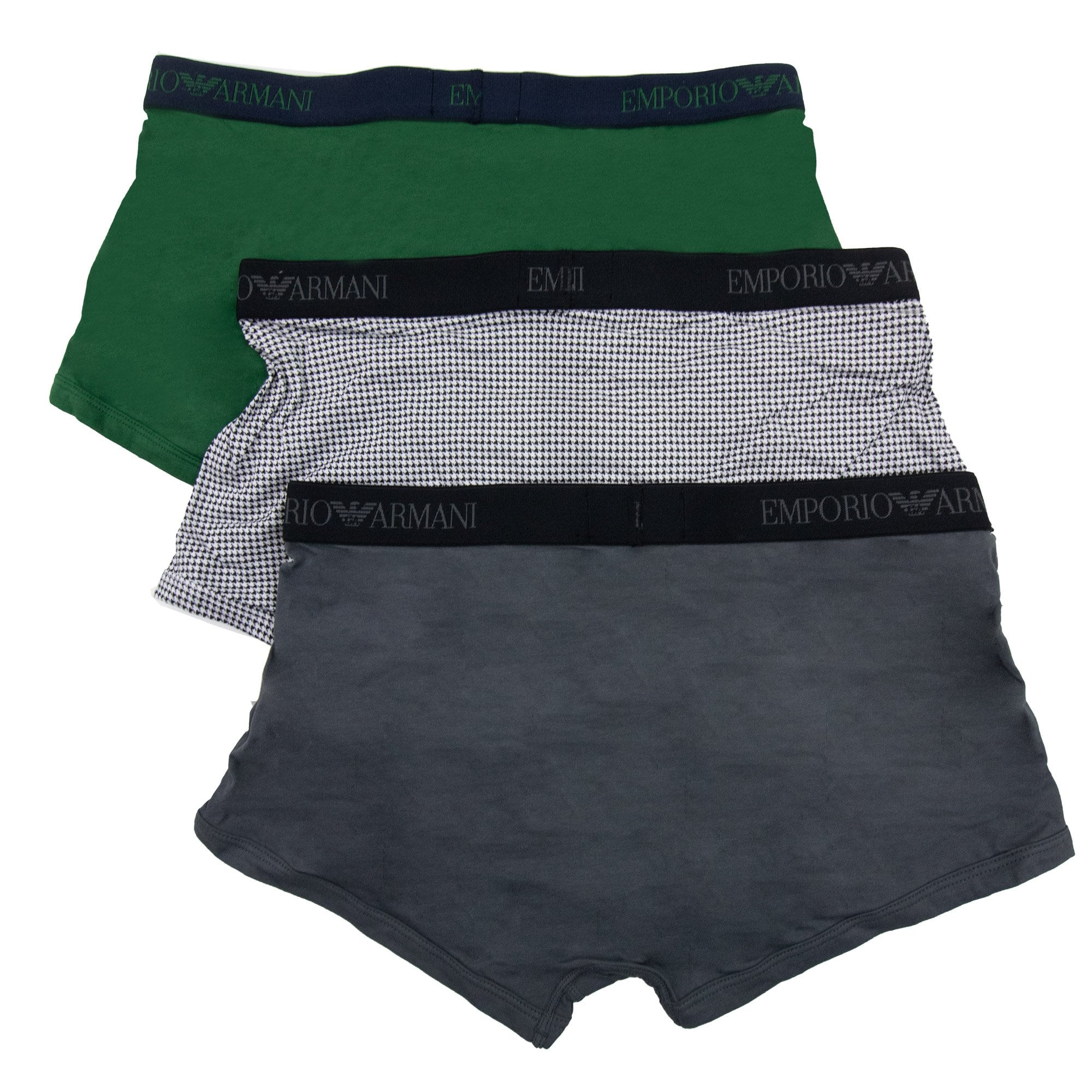 Emporio Armani 3 Pack Stretch Cotton Shorts Black/anthracite