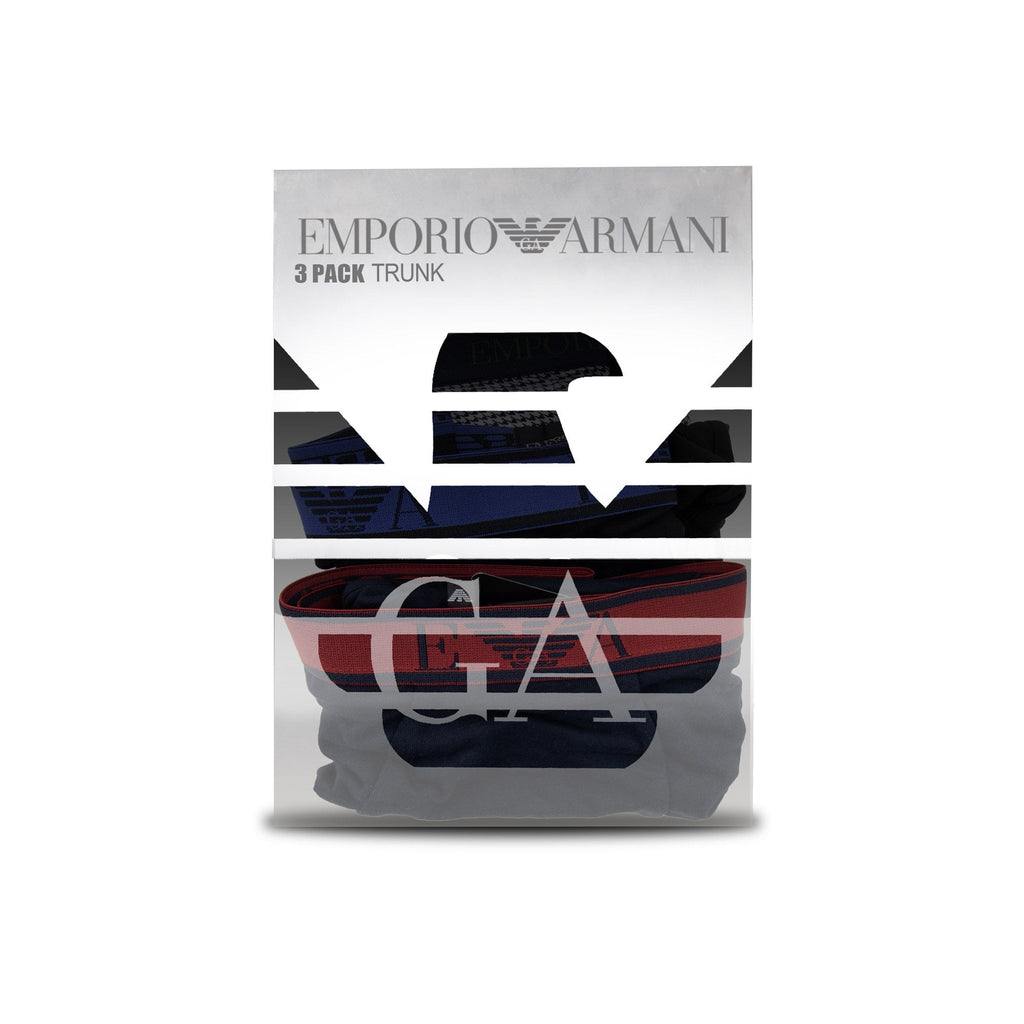 Emporio Armani 3 Pack Stretch Cotton Shorts Blk/navy/white Marl