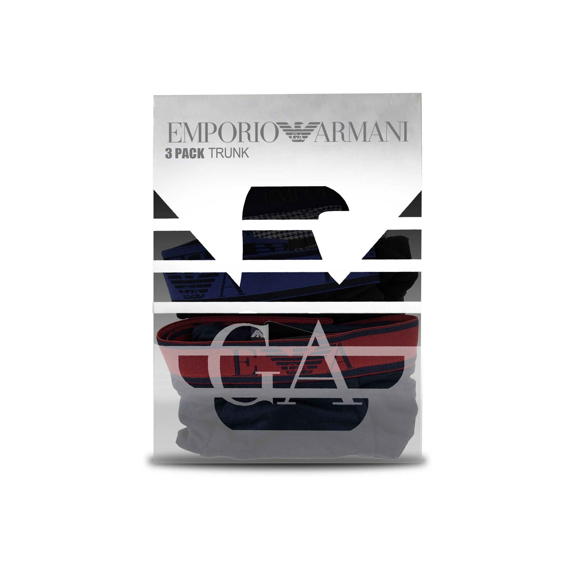 Emporio Armani 3 Pack Stretch Cotton Shorts Blk/navy/white Marl