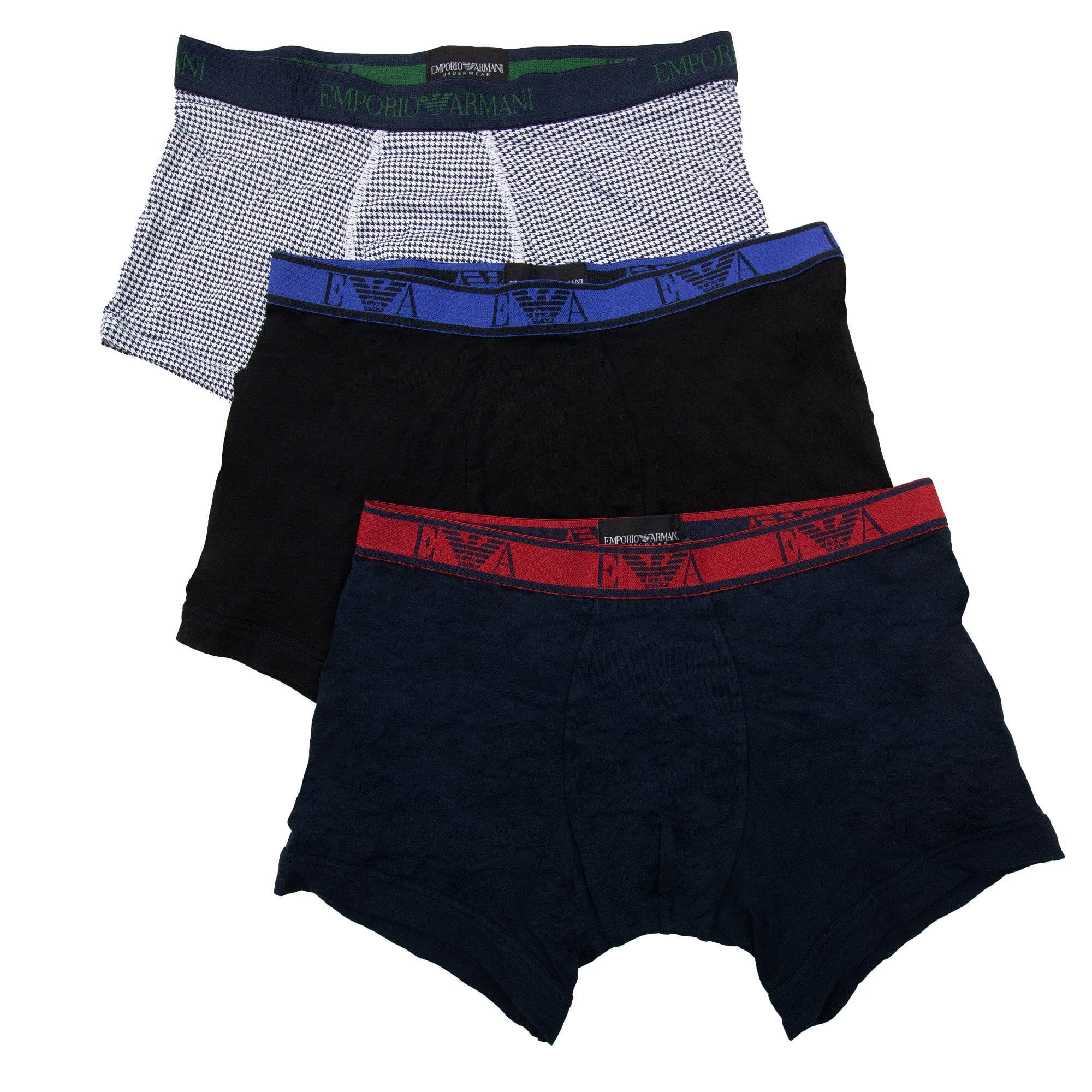 Emporio Armani 3 Pack Stretch Cotton Shorts Blk/navy/white Marl