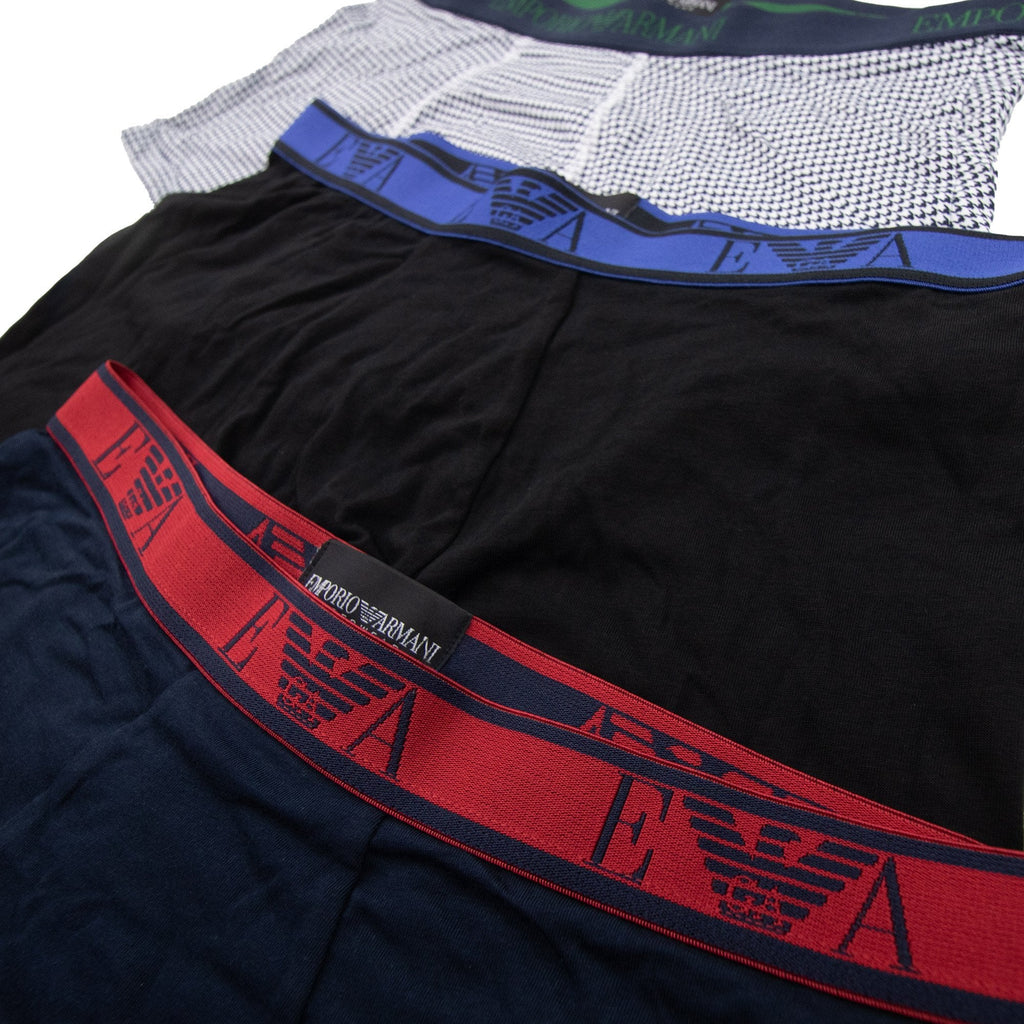 Emporio Armani 3 Pack Stretch Cotton Shorts Blk/navy/white Marl