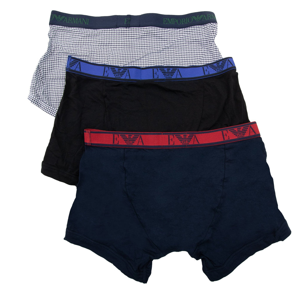 Emporio Armani 3 Pack Stretch Cotton Shorts Blk/navy/white Marl