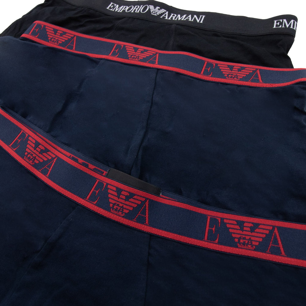 Emporio Armani 3 Pack Stretch Cotton Shorts Marine/black