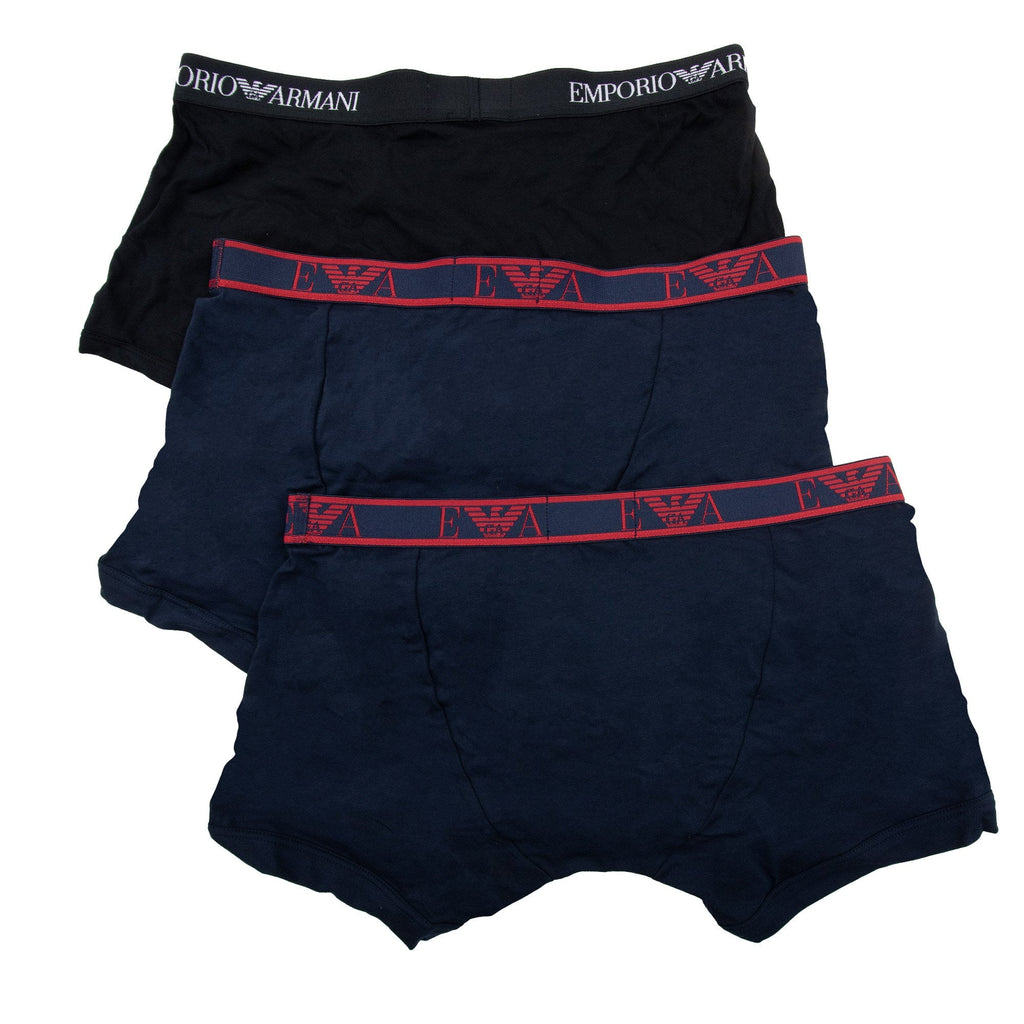 Emporio Armani 3 Pack Stretch Cotton Shorts Marine/black