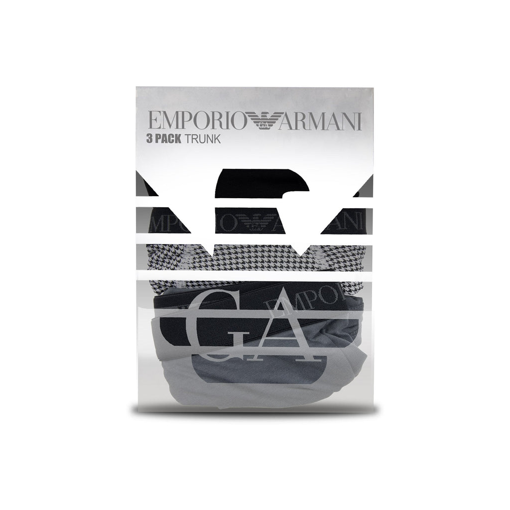 Emporio Armani 3 Pack Cotton Trunk Black/pr Black