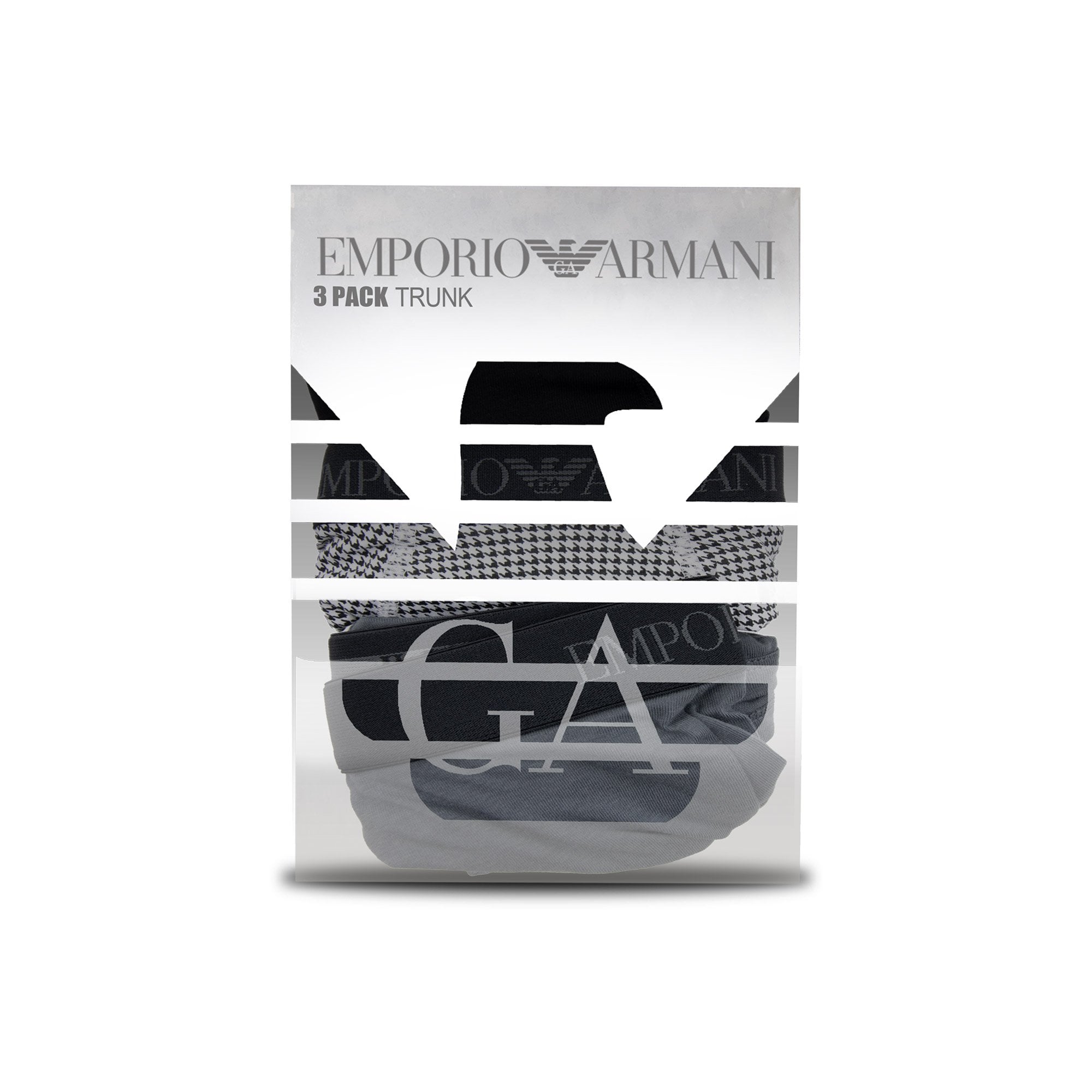 Emporio Armani 3 Pack Cotton Trunk Black/pr Black