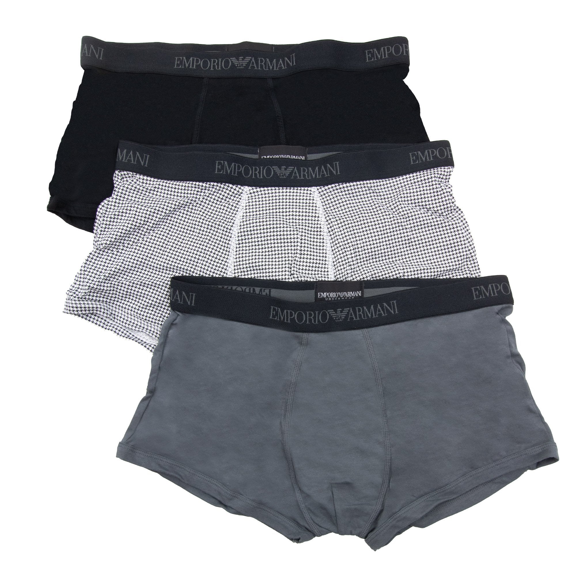Emporio Armani 3 Pack Cotton Trunk Black/pr Black