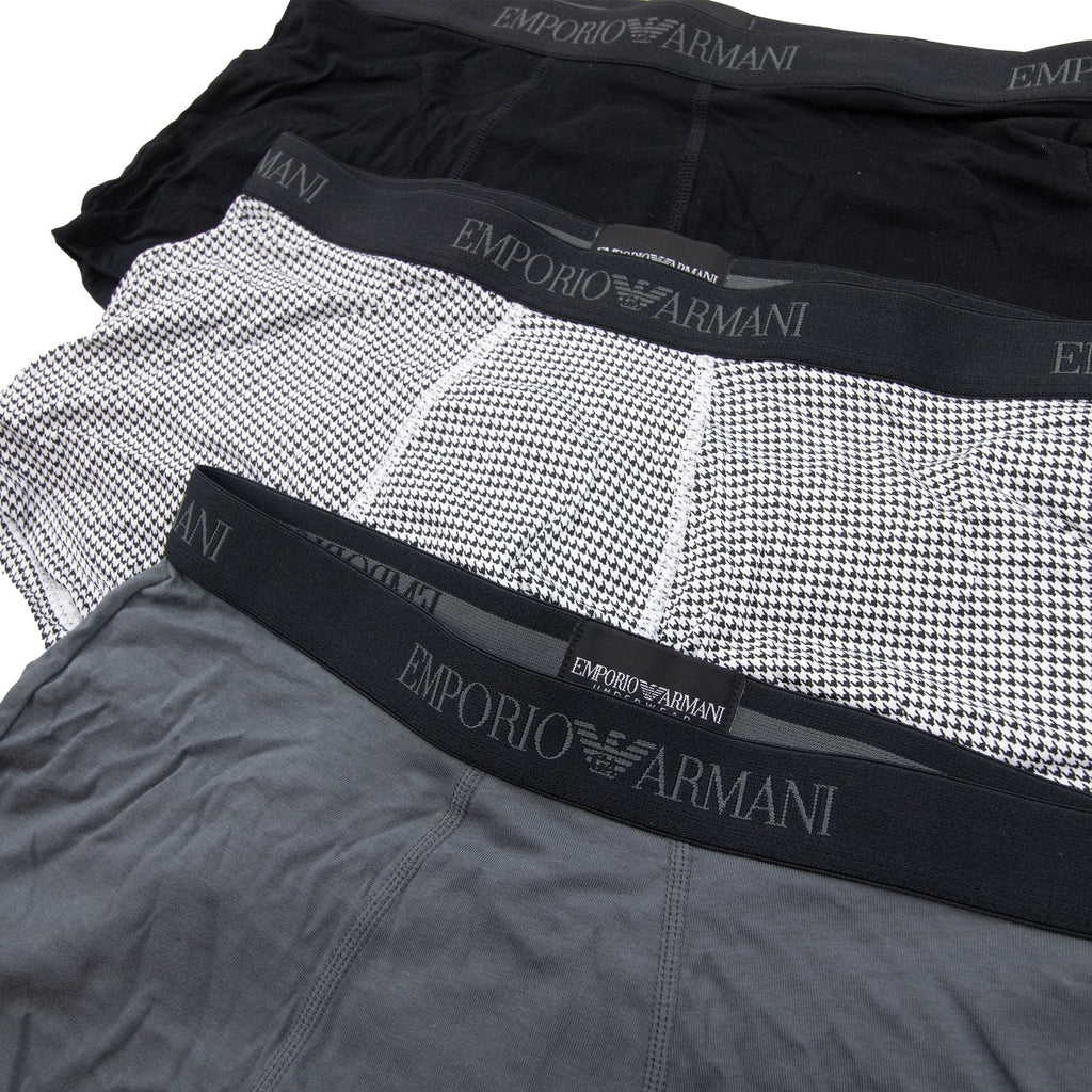 Emporio Armani 3 Pack Cotton Trunk Black/pr Black