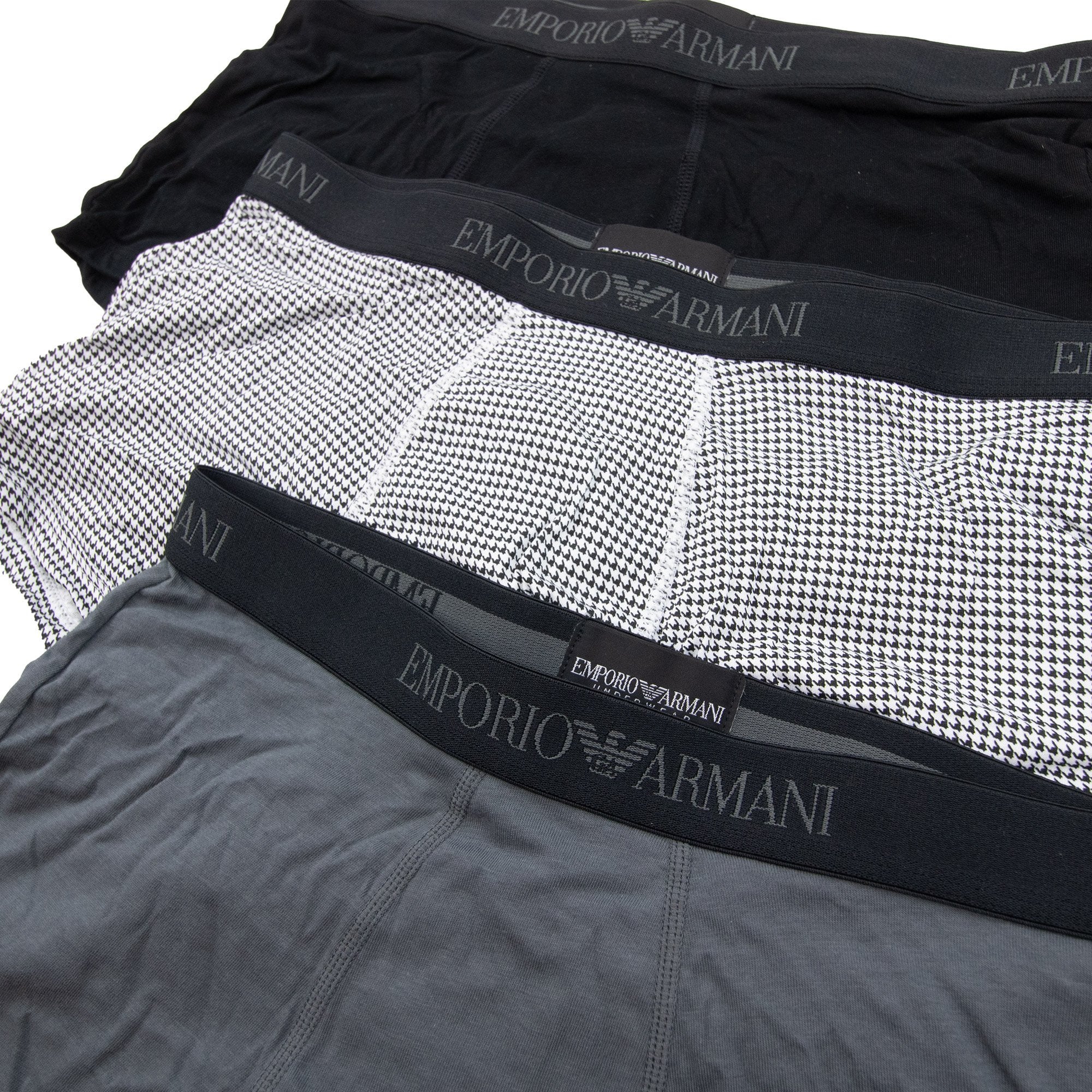 Emporio Armani 3 Pack Cotton Trunk Black/pr Black