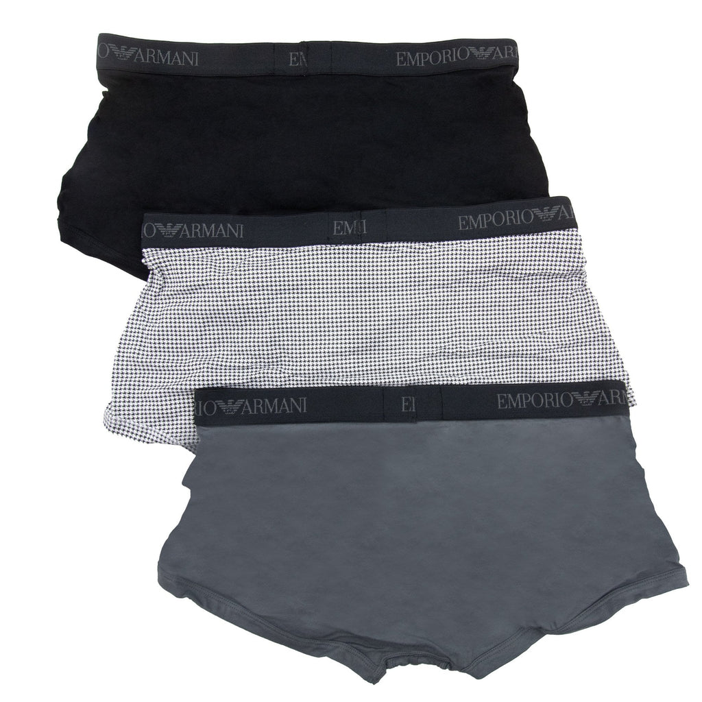 Emporio Armani 3 Pack Cotton Trunk Black/pr Black