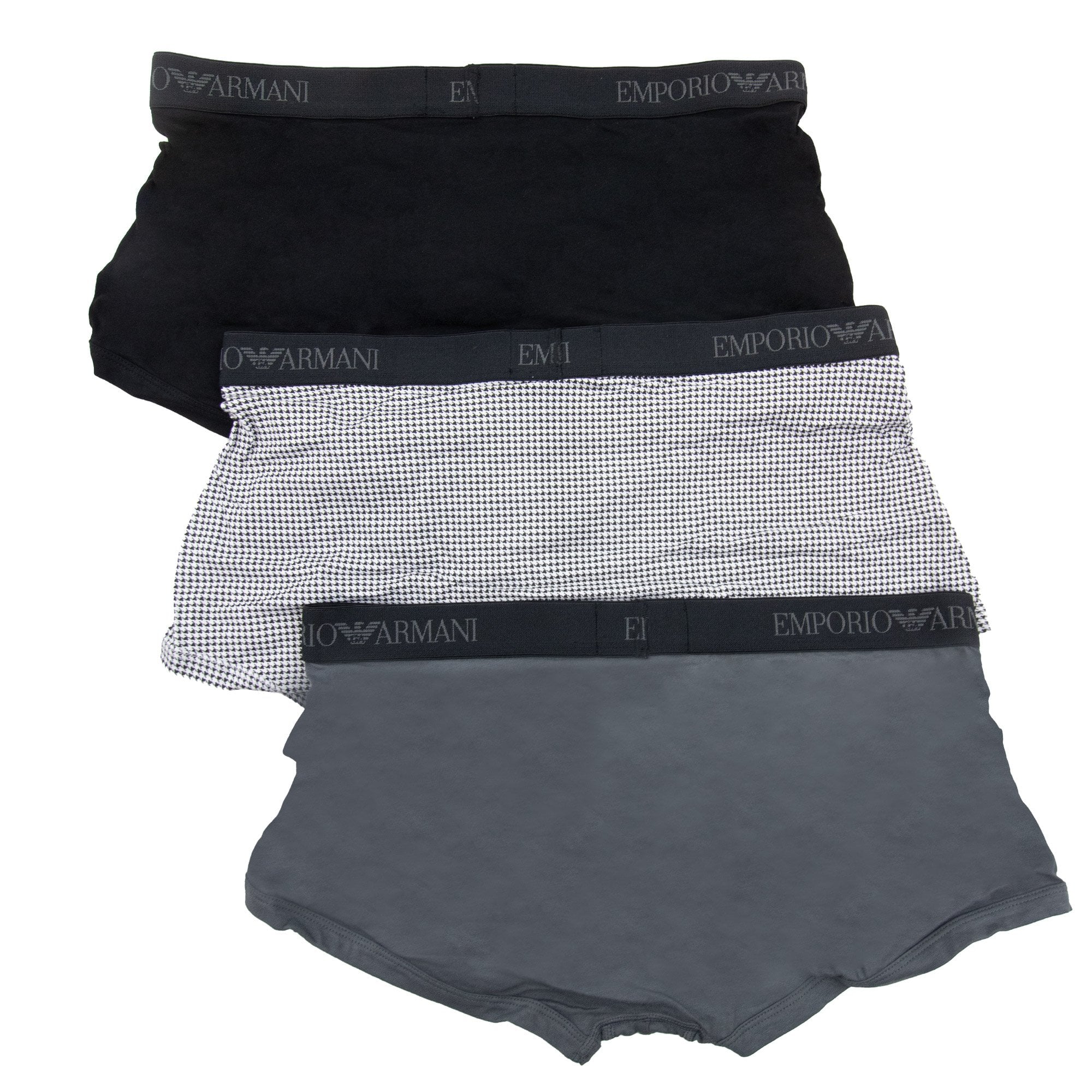 Emporio Armani 3 Pack Cotton Trunk Black/pr Black