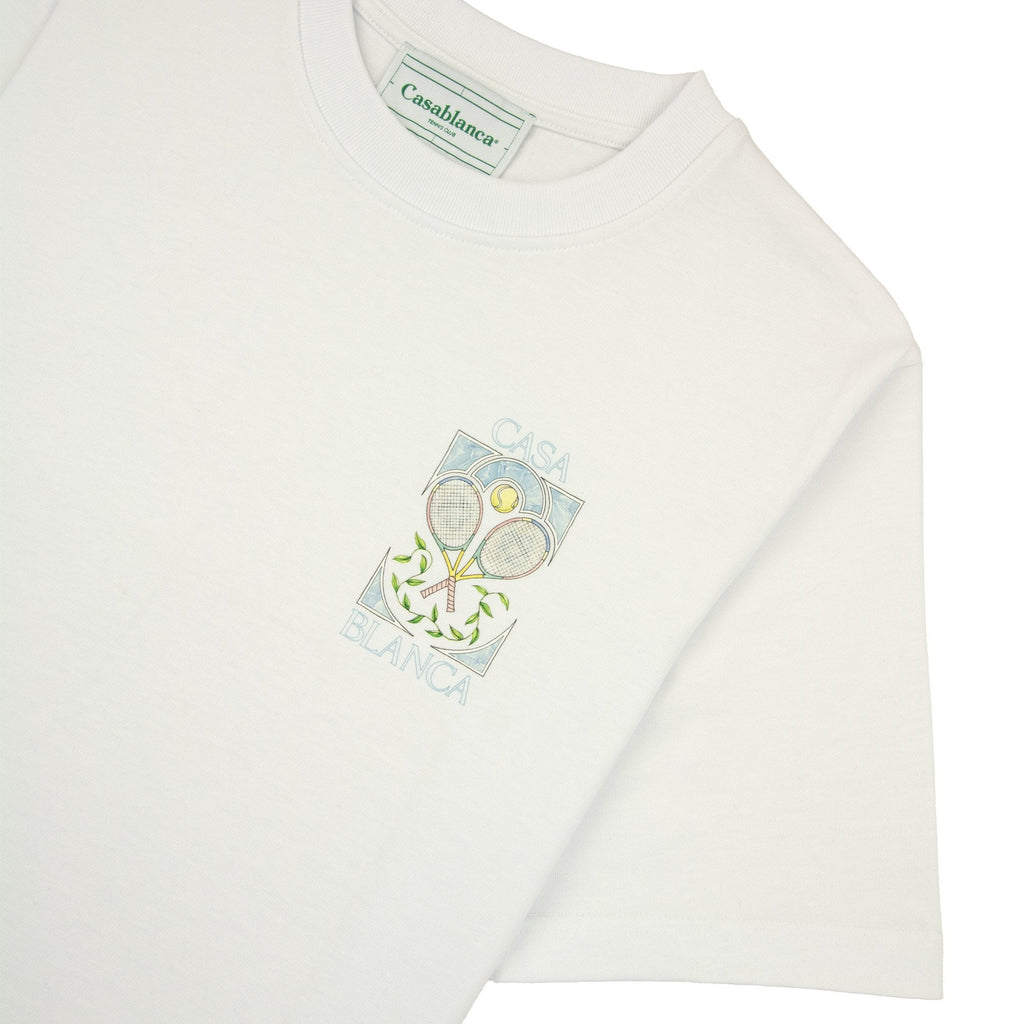 Casablanca Tennis Pastelle Print T-shirt White