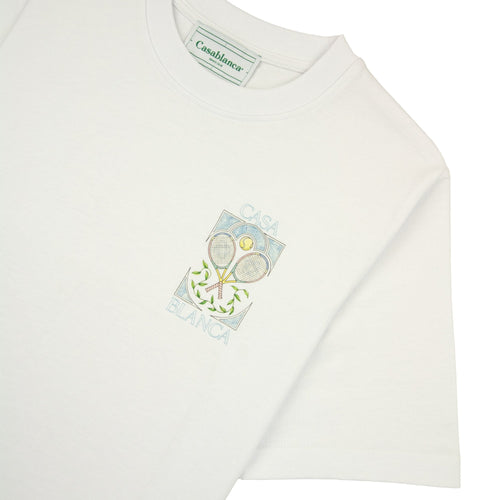 Casablanca Tennis Pastelle Print T-shirt White