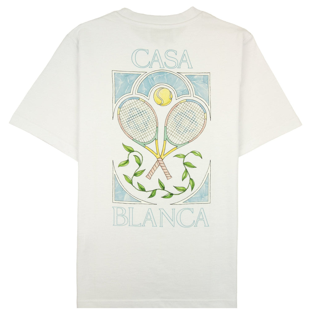Casablanca Tennis Pastelle Print T-shirt White