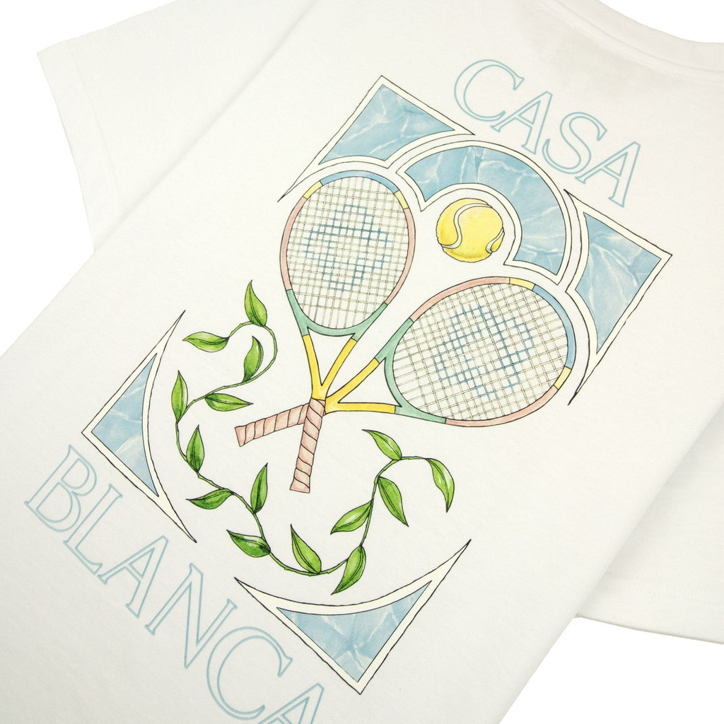 Casablanca Tennis Pastelle Print T-shirt White