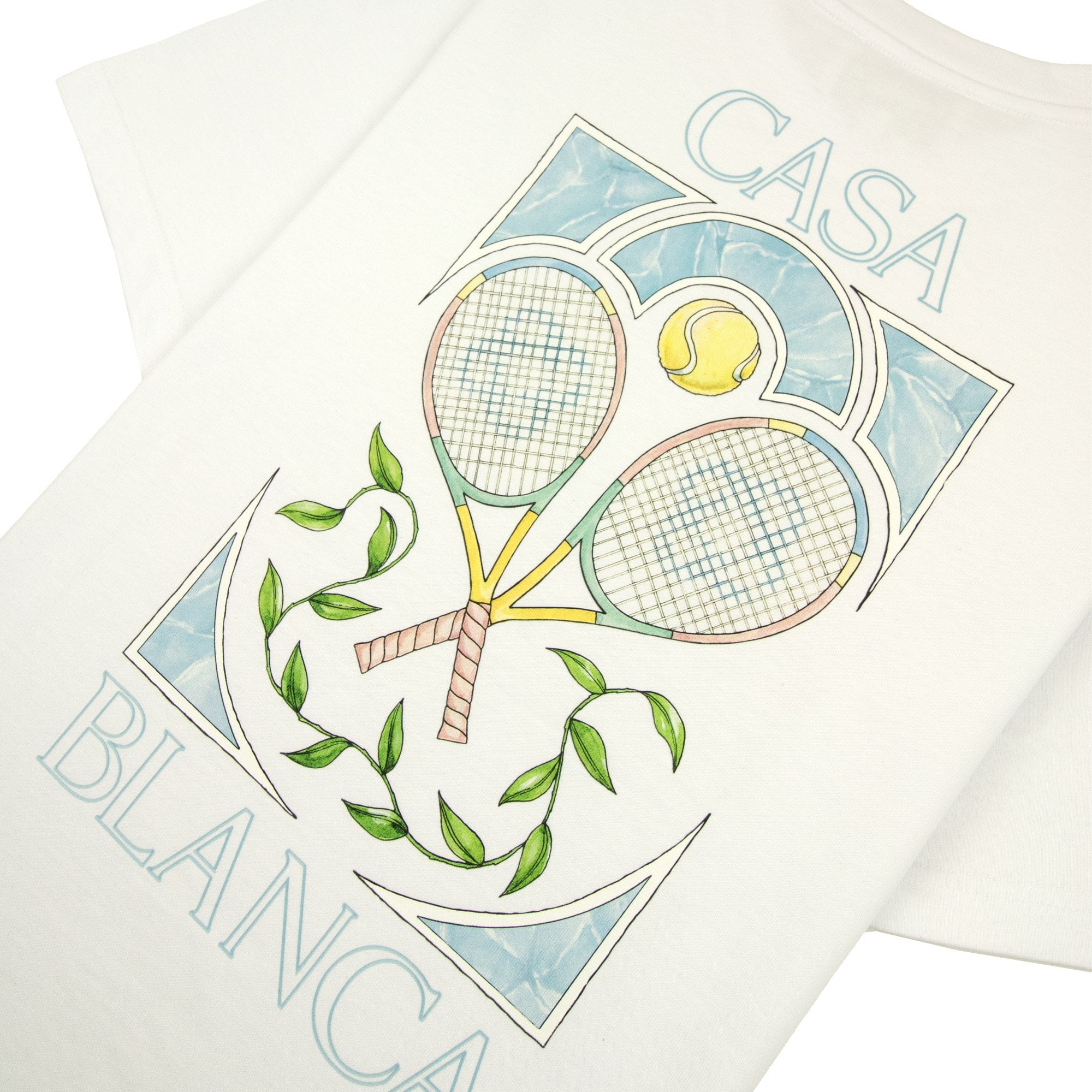 Casablanca Tennis Pastelle Print T-shirt White