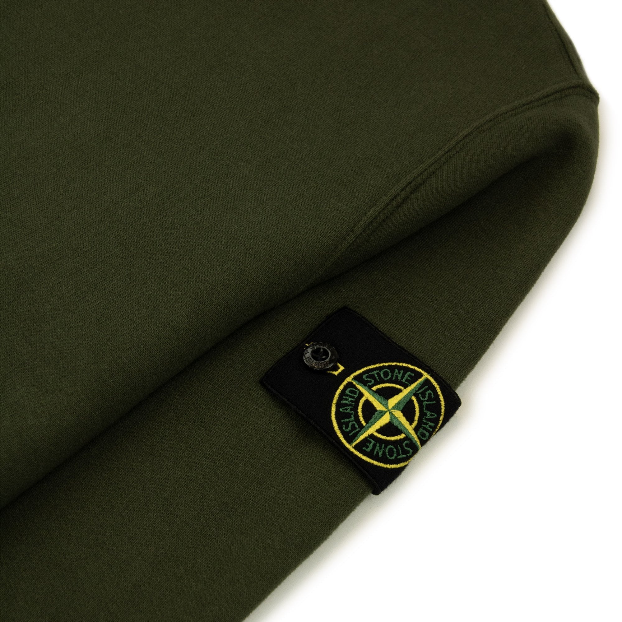 Stone Island 62420 Brushed Cotton Fleece Crewneck Sweatshirt Khaki V0059
