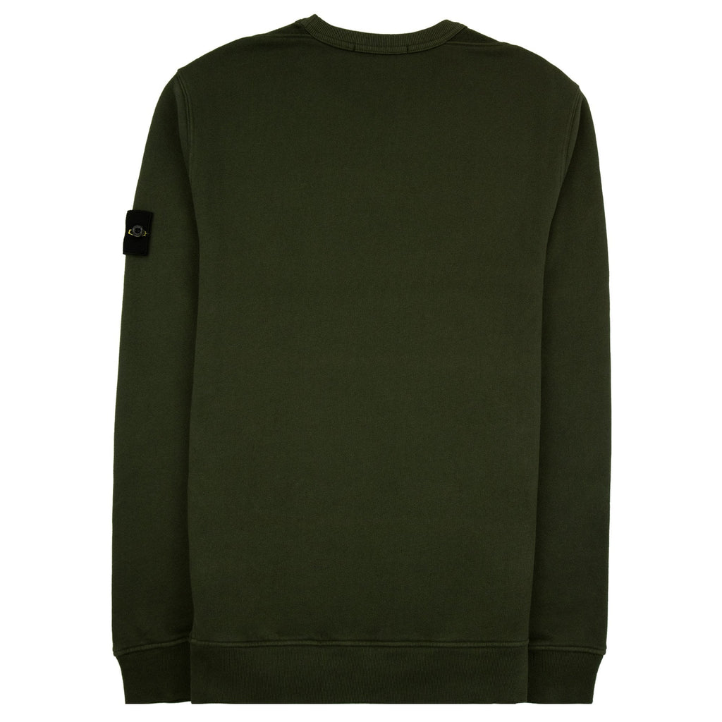 Stone Island 62420 Brushed Cotton Fleece Crewneck Sweatshirt Khaki V0059