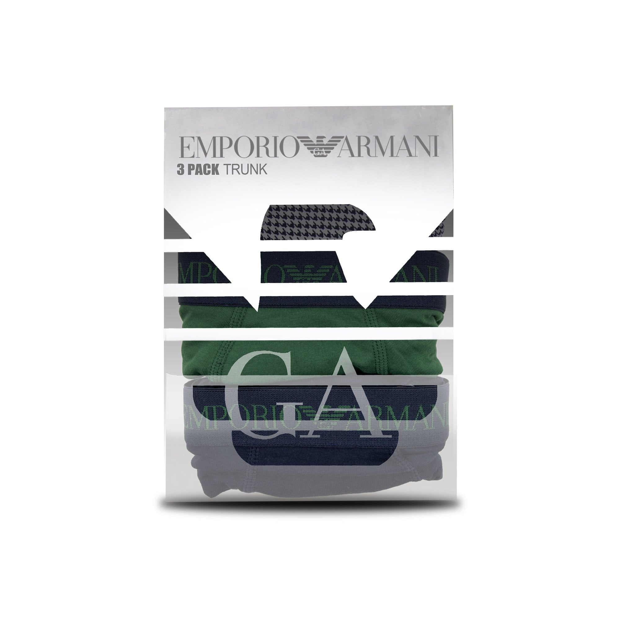 Emporio Armani 3 Pack Cotton Trunk Marine