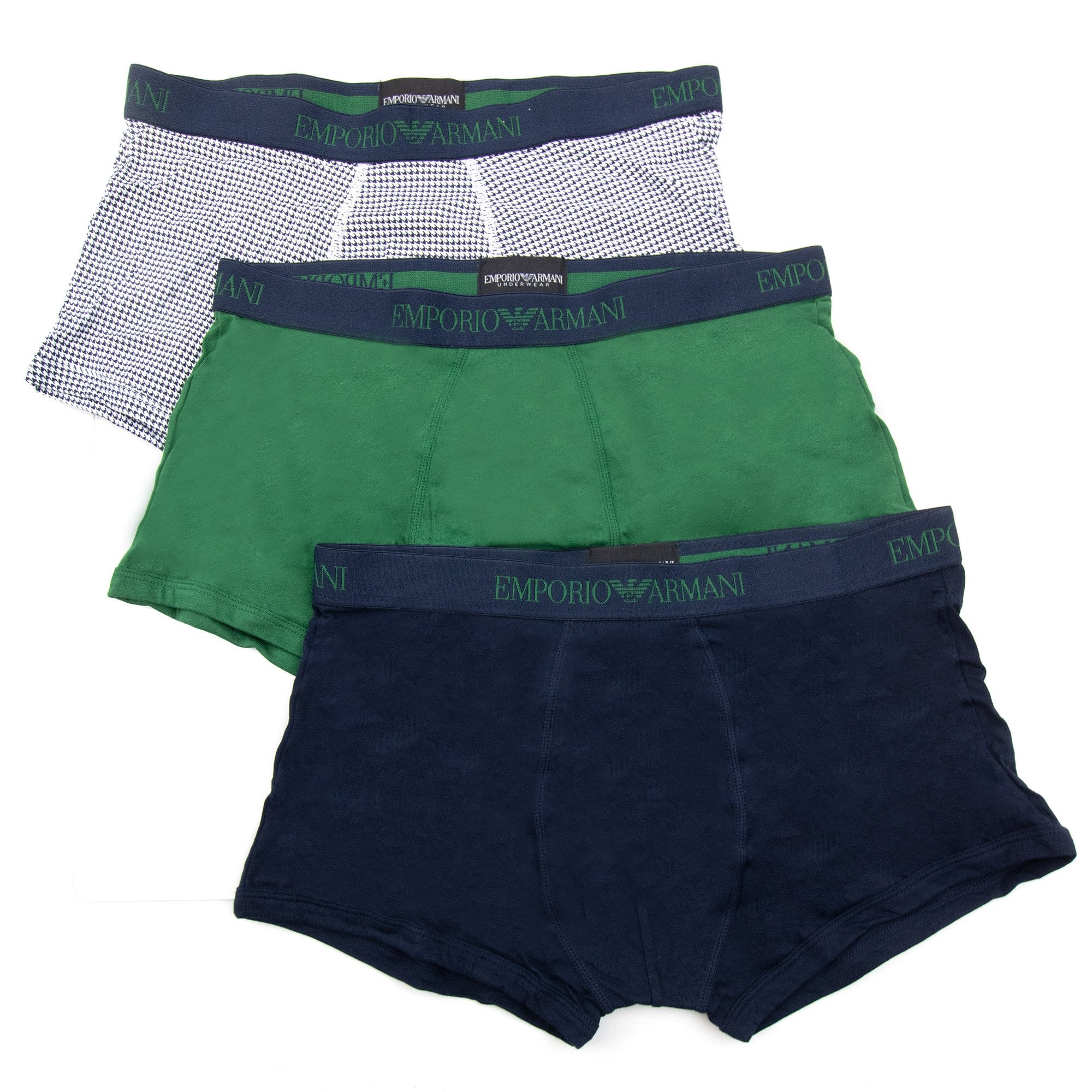 Emporio Armani 3 Pack Cotton Trunk Marine