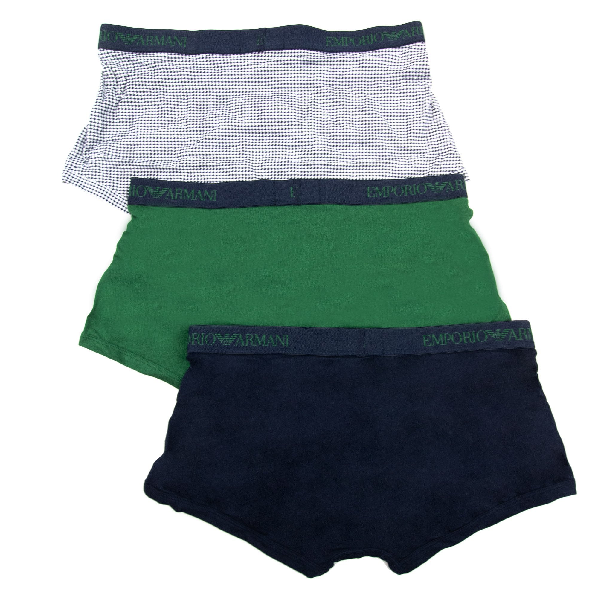 Emporio Armani 3 Pack Cotton Trunk Marine