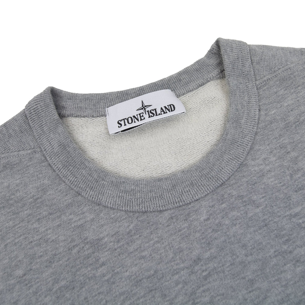 Stone Island 62420 Brushed Cotton Fleece Crewneck Sweatshirt Grey V0m64