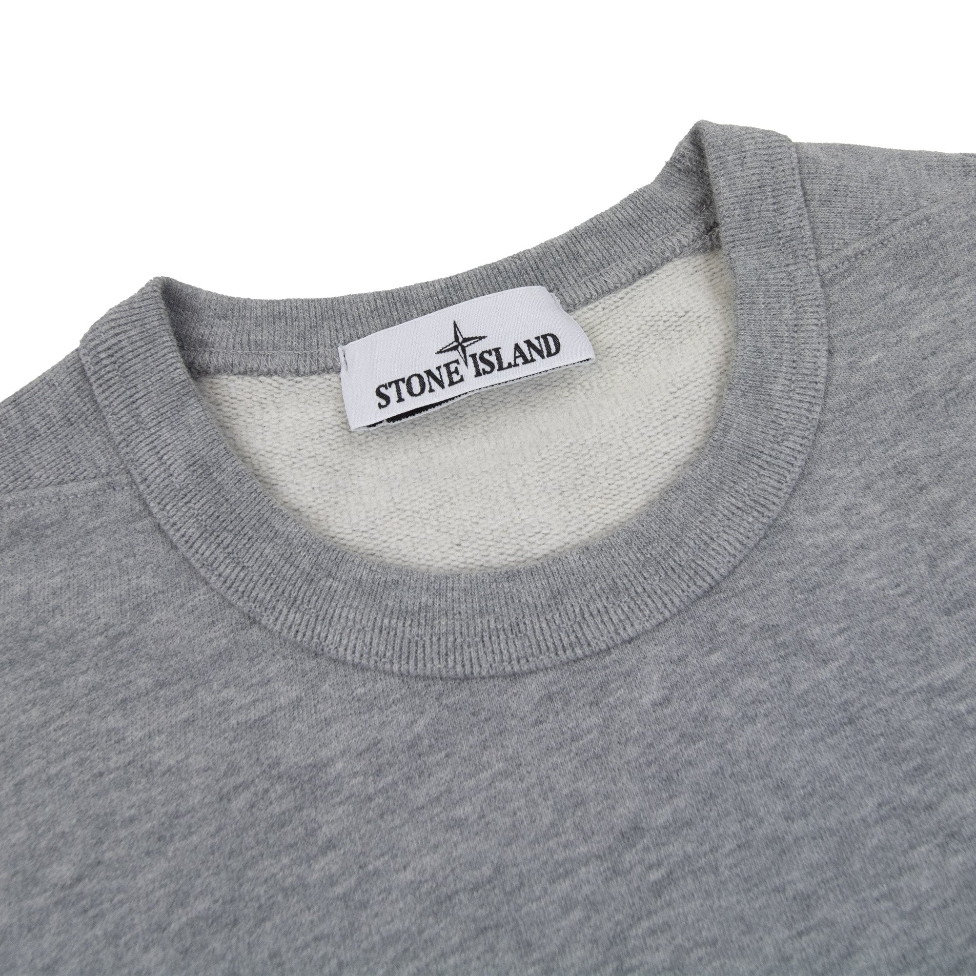 Stone Island 62420 Brushed Cotton Fleece Crewneck Sweatshirt Grey V0m64