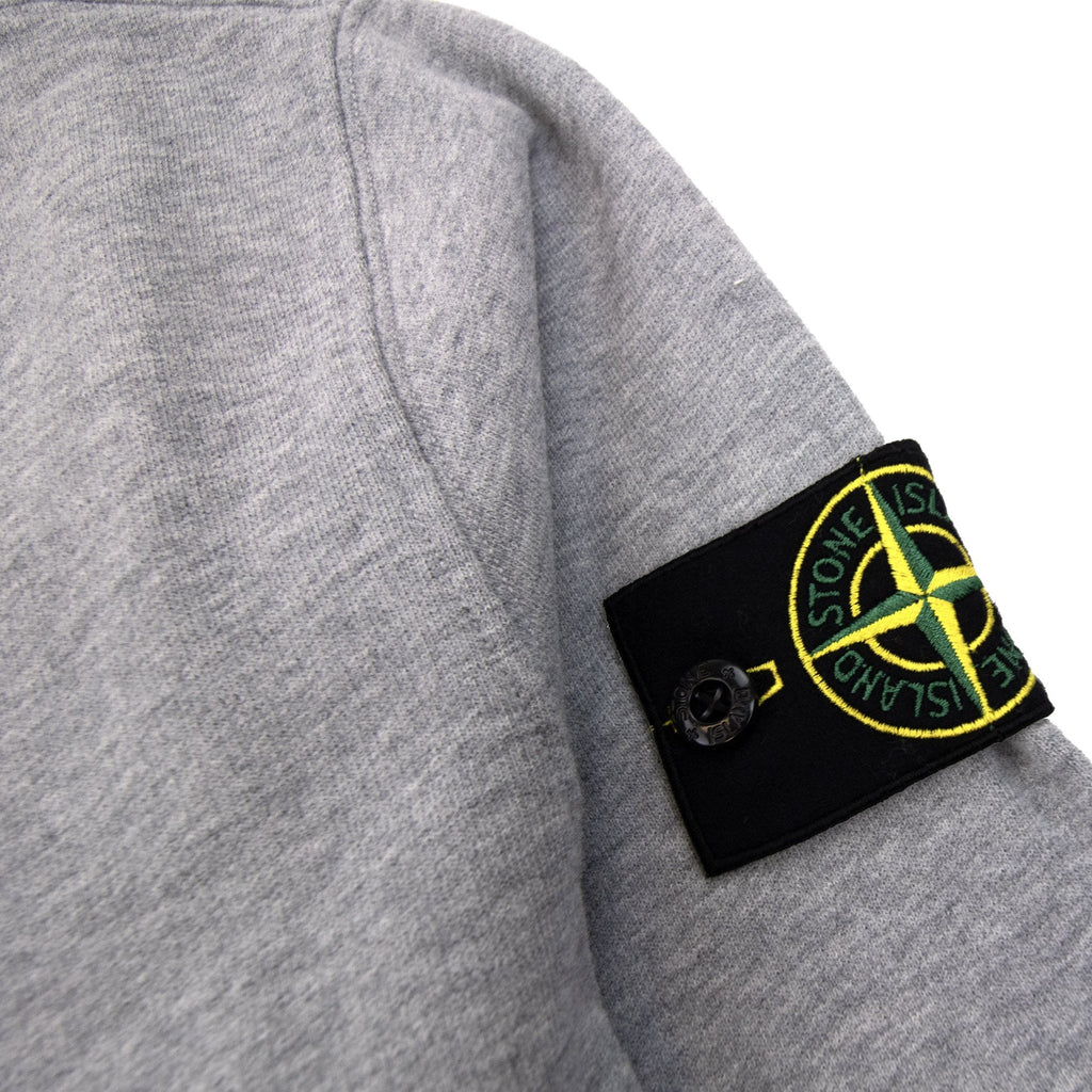 Stone Island 62420 Brushed Cotton Fleece Crewneck Sweatshirt Grey V0m64