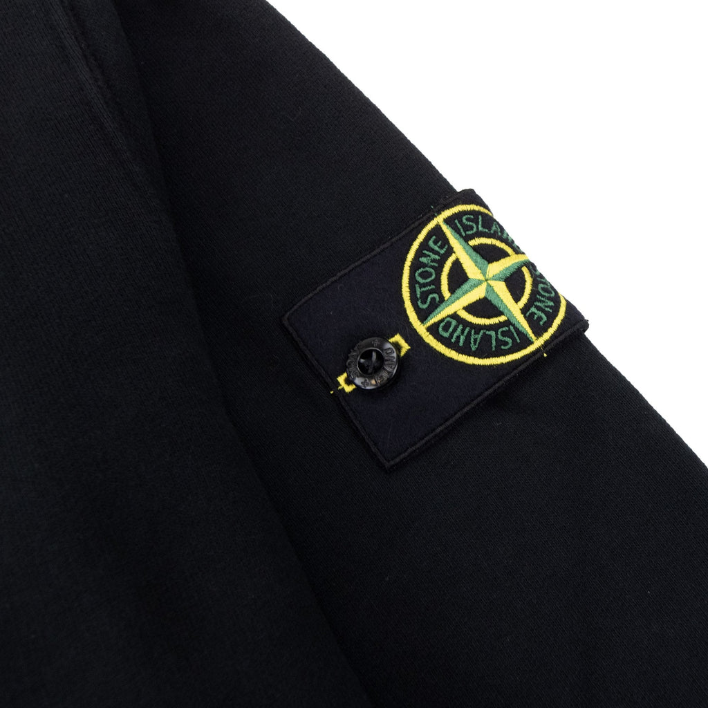 Stone Island 62420 Brushed Cotton Fleece Crewneck Sweatshirt Black V0029