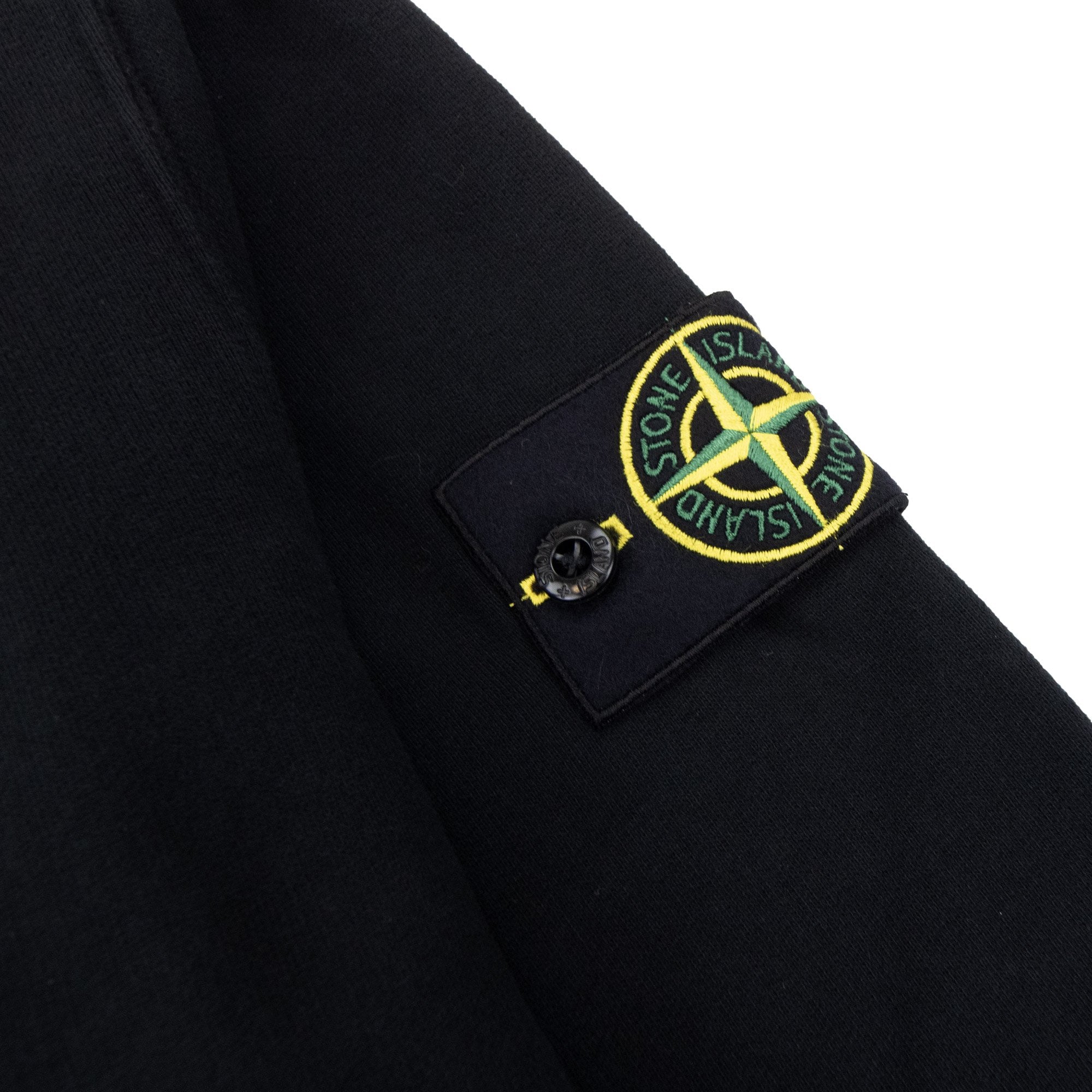 Stone Island 62420 Brushed Cotton Fleece Crewneck Sweatshirt Black V0029
