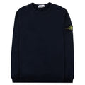 Stone Island 62420 Brushed Cotton Fleece Crewneck Sweatshirt Navy Blue V0020