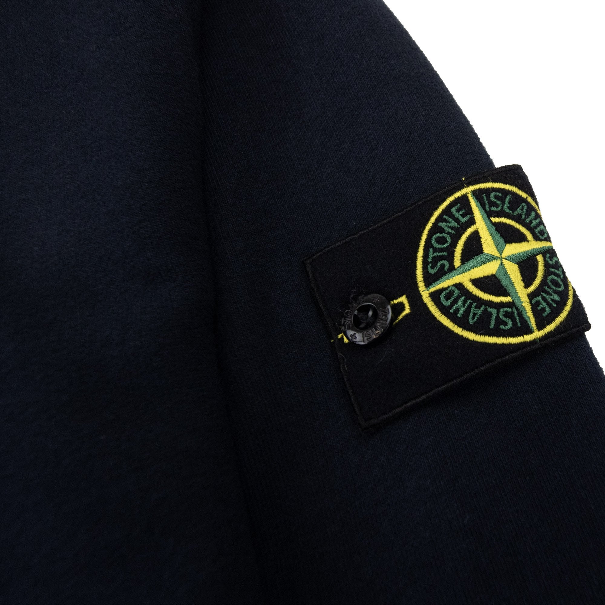 Stone Island 62420 Brushed Cotton Fleece Crewneck Sweatshirt Navy Blue V0020