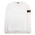 Stone Island 62420 Brushed Cotton Fleece Crewneck Sweatshirt White V0001