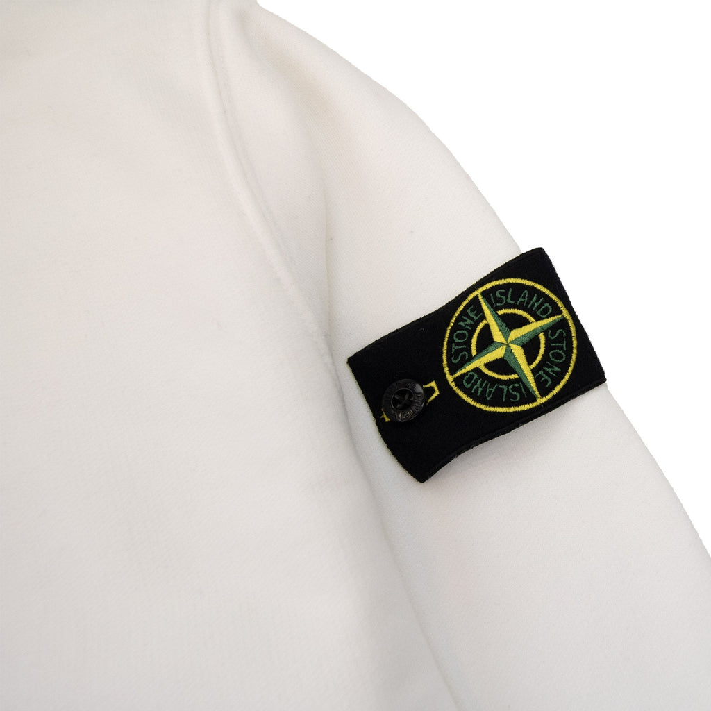 Stone Island 62420 Brushed Cotton Fleece Crewneck Sweatshirt White V0001