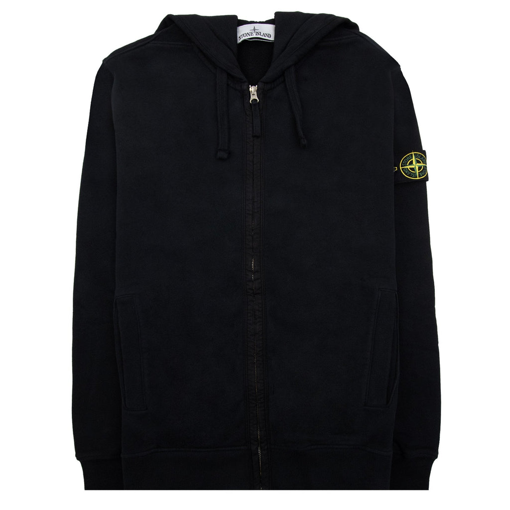 Stone Island 63520 Brushed Organic Cotton Fleece Black V0029
