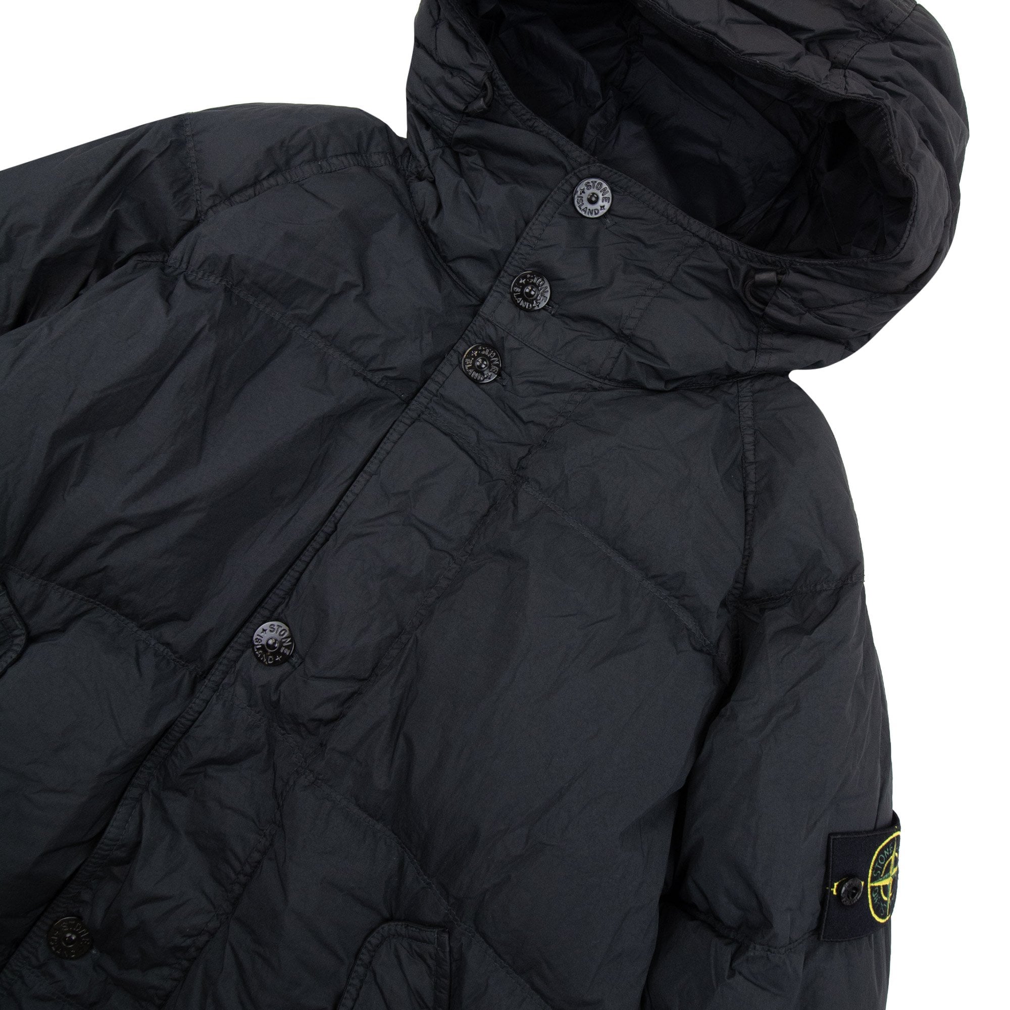 Stone Island 70123 Crinkle Reps R-ny Down Parka Black V0029