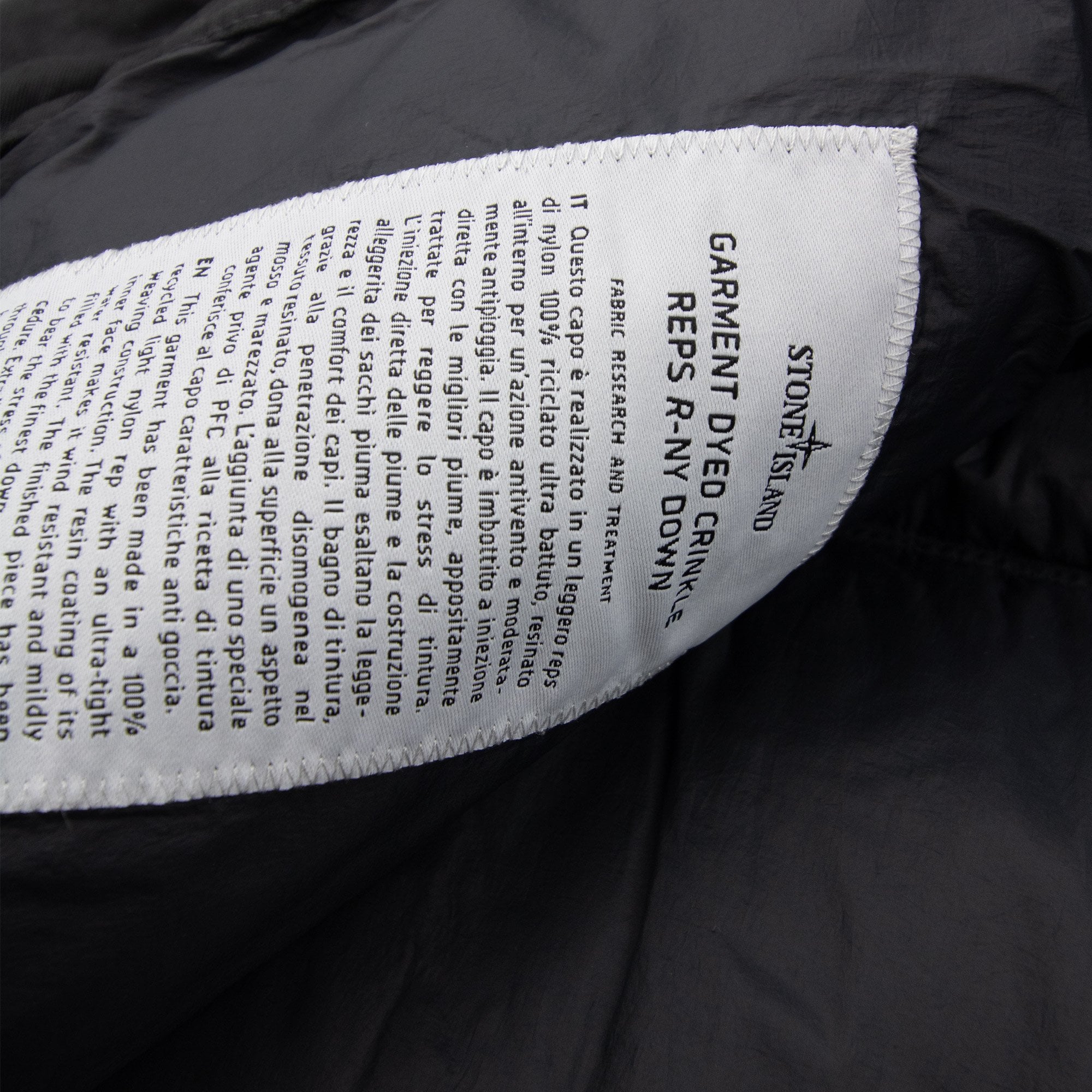 Stone Island 70123 Crinkle Reps R-ny Down Parka Black V0029
